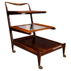 Brazilian Modern Bar Cart in Hardwood by Carlo Hauner & Martin Eisler, 1950s