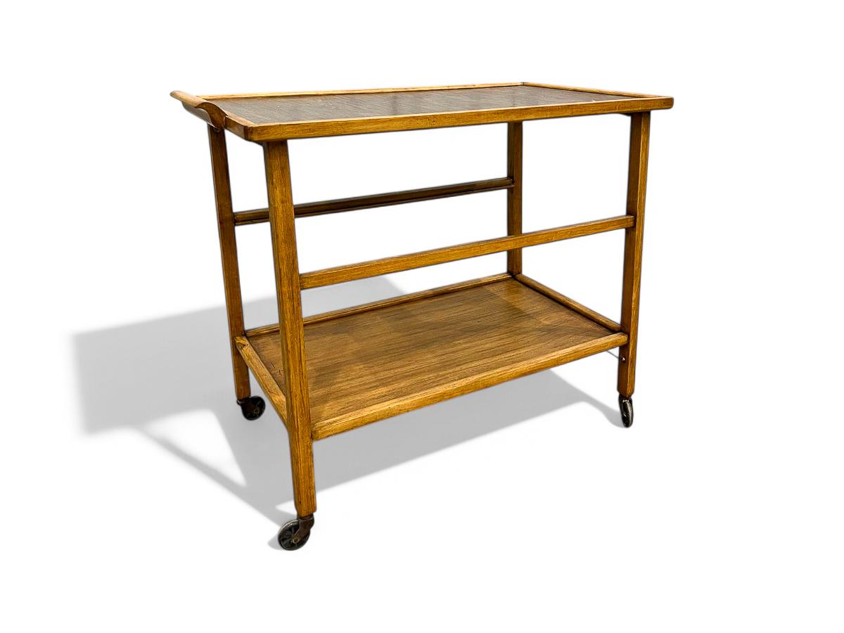 20ième siècle Chariot de bar moderne brésilien en bois dur par Peter Kraft, années 1960 en vente