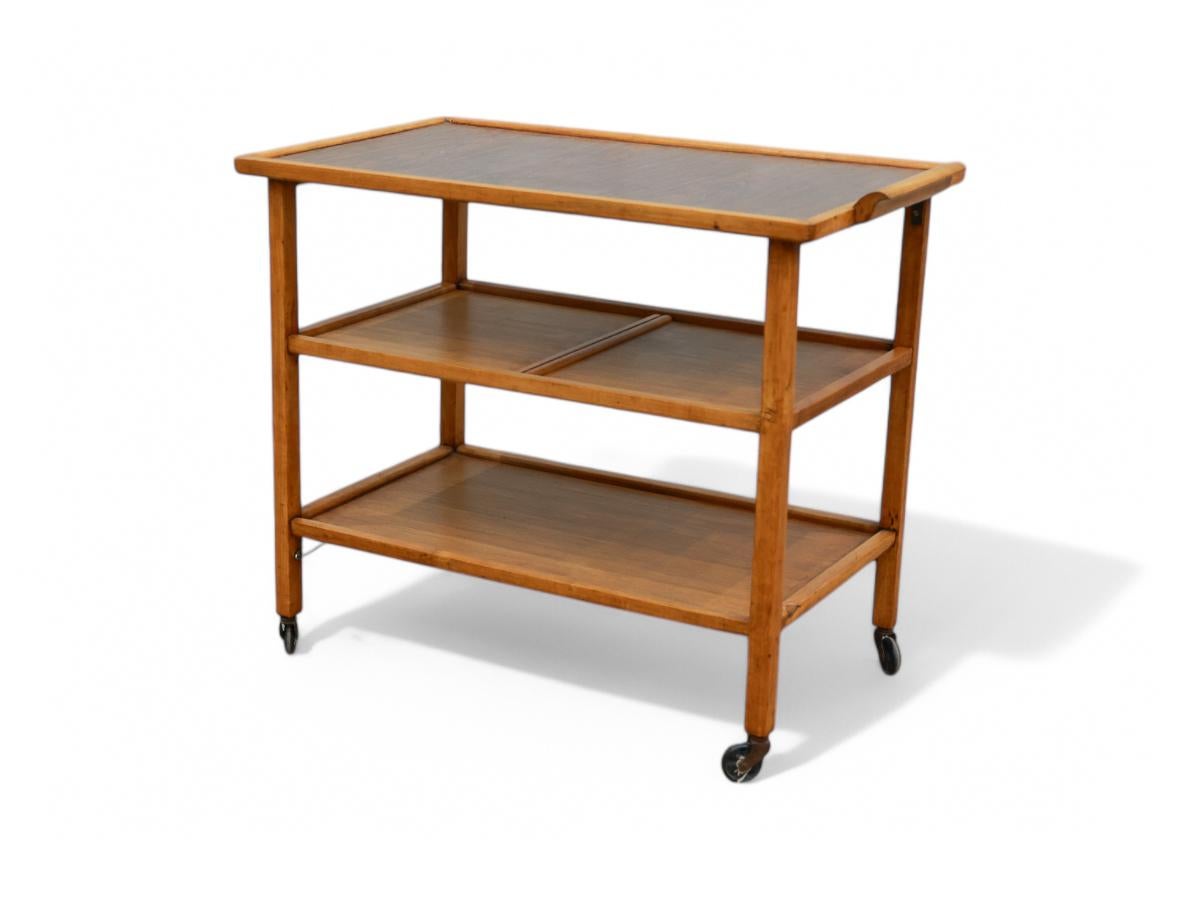 Mid-Century Modern Chariot de bar moderne brésilien en bois dur par Peter Kraft, années 1960 en vente