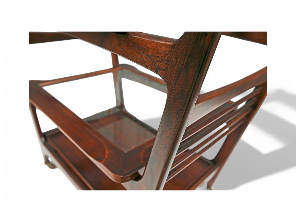 Brasilianischer moderner Barwagen aus Hartholz und Glas von Carlo Hauner, 1950er Jahre, Brasilien im Angebot 2