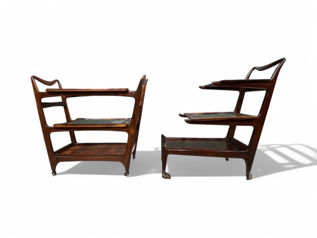 Brasilianischer moderner Barwagen aus Hartholz und Glas von Carlo Hauner, 1950er Jahre, Brasilien im Angebot 4