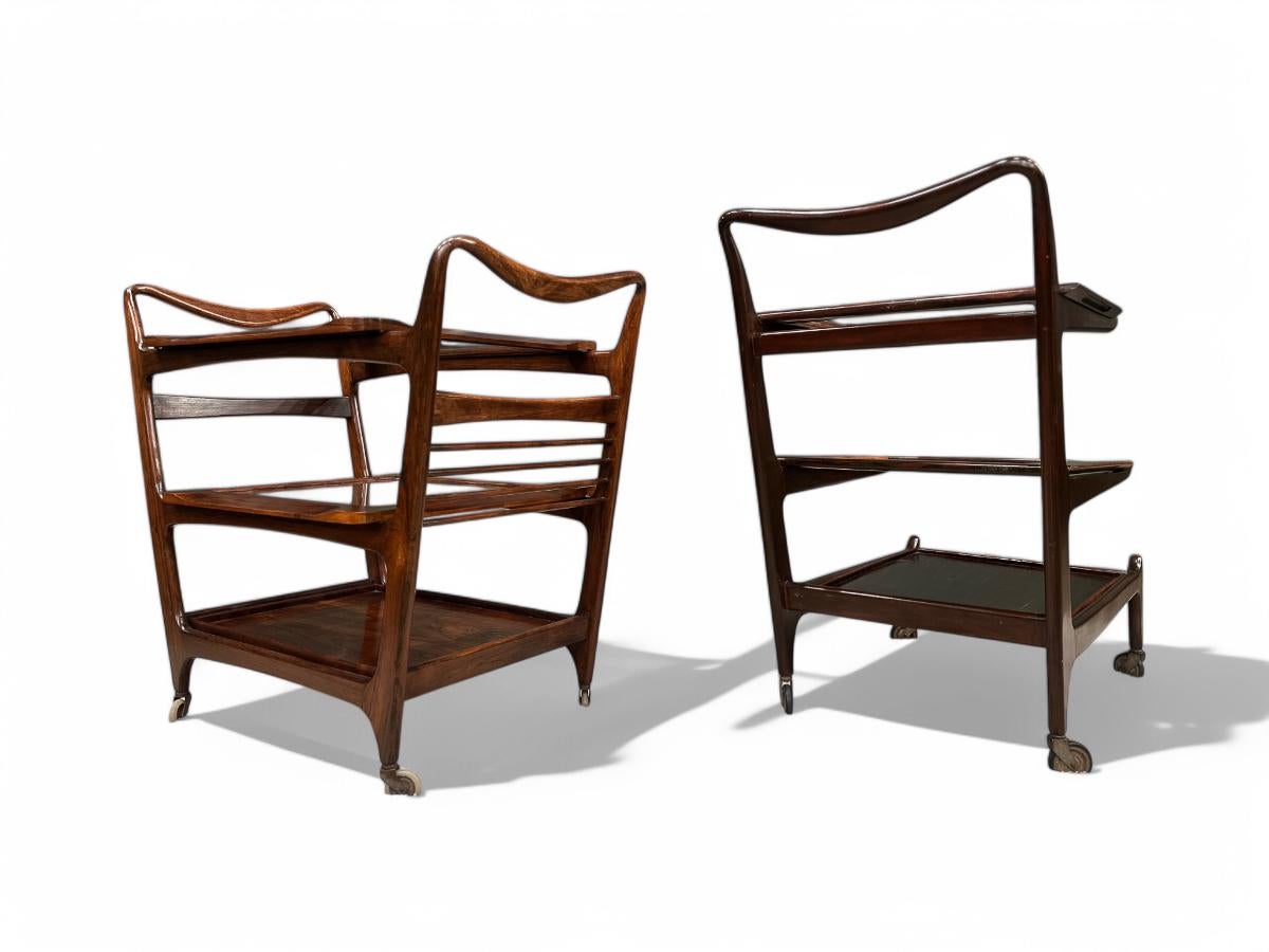 Brasilianischer moderner Barwagen aus Hartholz und Glas von Carlo Hauner, 1950er Jahre, Brasilien im Angebot 5