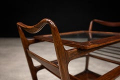 Brasilianischer moderner Barwagen aus Hartholz und Glas von Carlo Hauner, 1950er Jahre, Brasilien