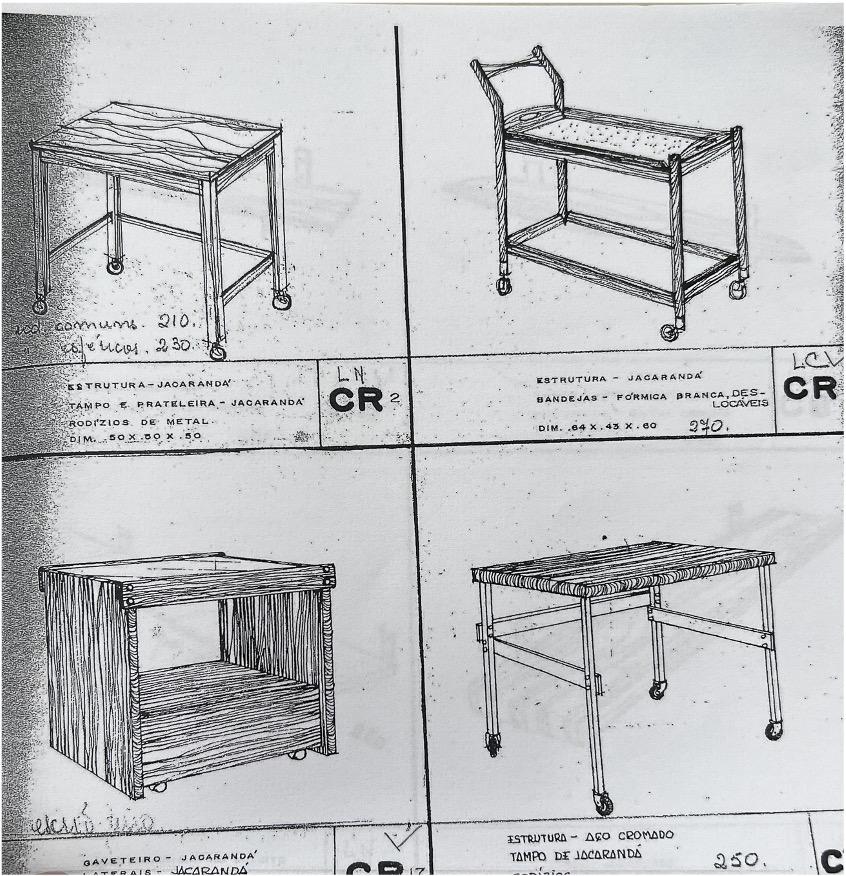 Brasilianischer moderner Barwagen aus Hartholz mit Regal von Sergio Rodrigues, ca. 1960er Jahre (Moderne der Mitte des Jahrhunderts) im Angebot
