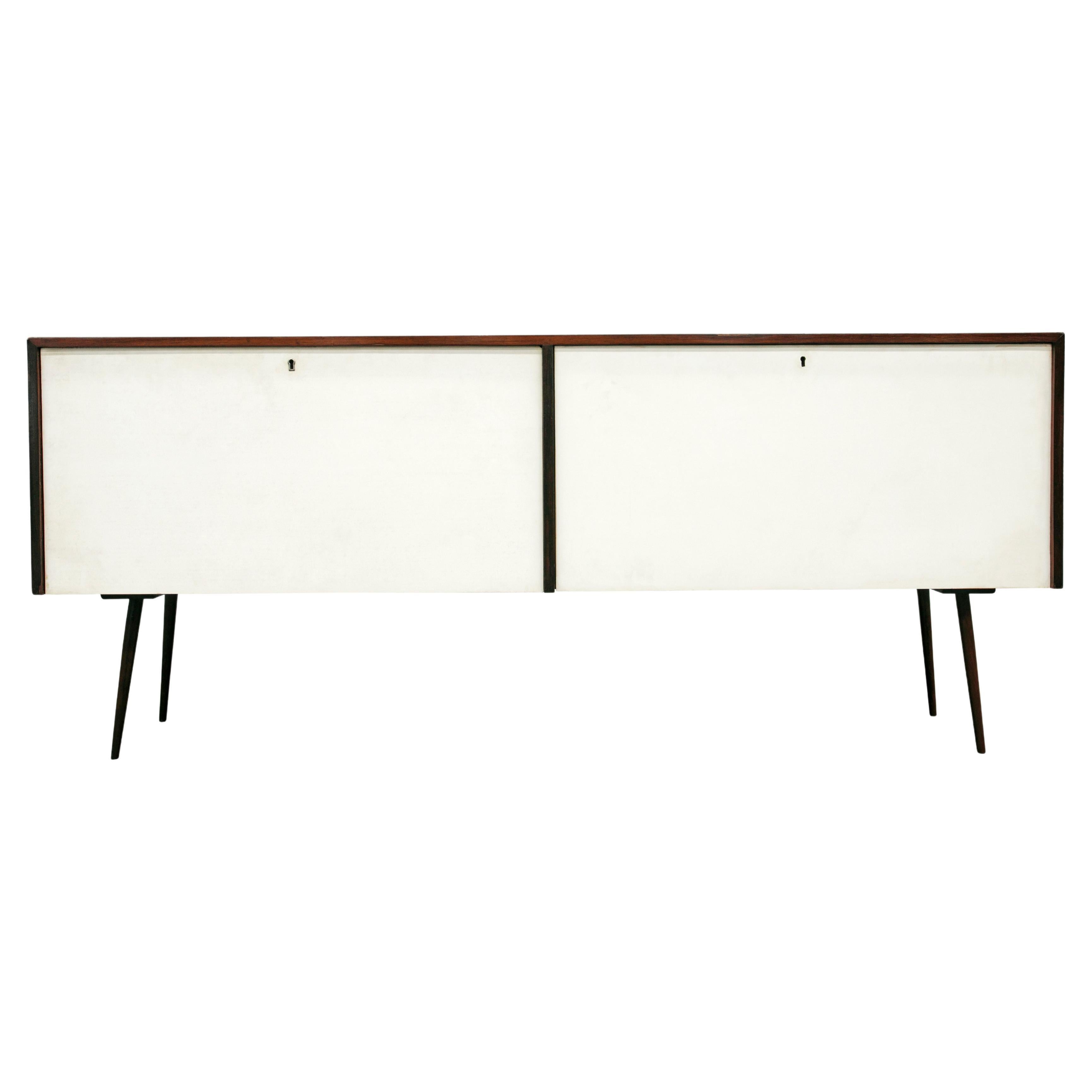 Brazilian Modern Bar in Rosewood and White Finish, by Forma, 1960s, Brazil