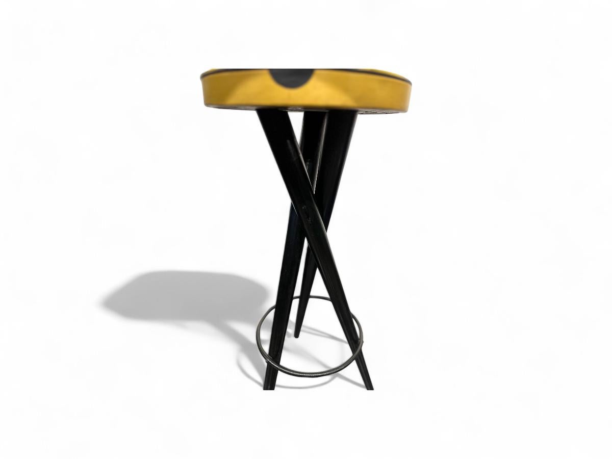 yellow leather bar stools