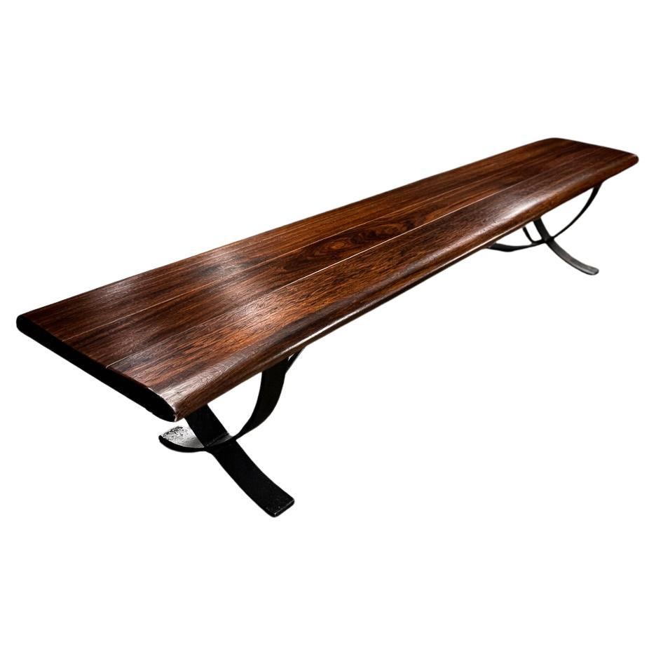 Brazilian Modern Bench by Liceu de Artes e Ofícios, Rosewood 
Iron, 1960s For Sale