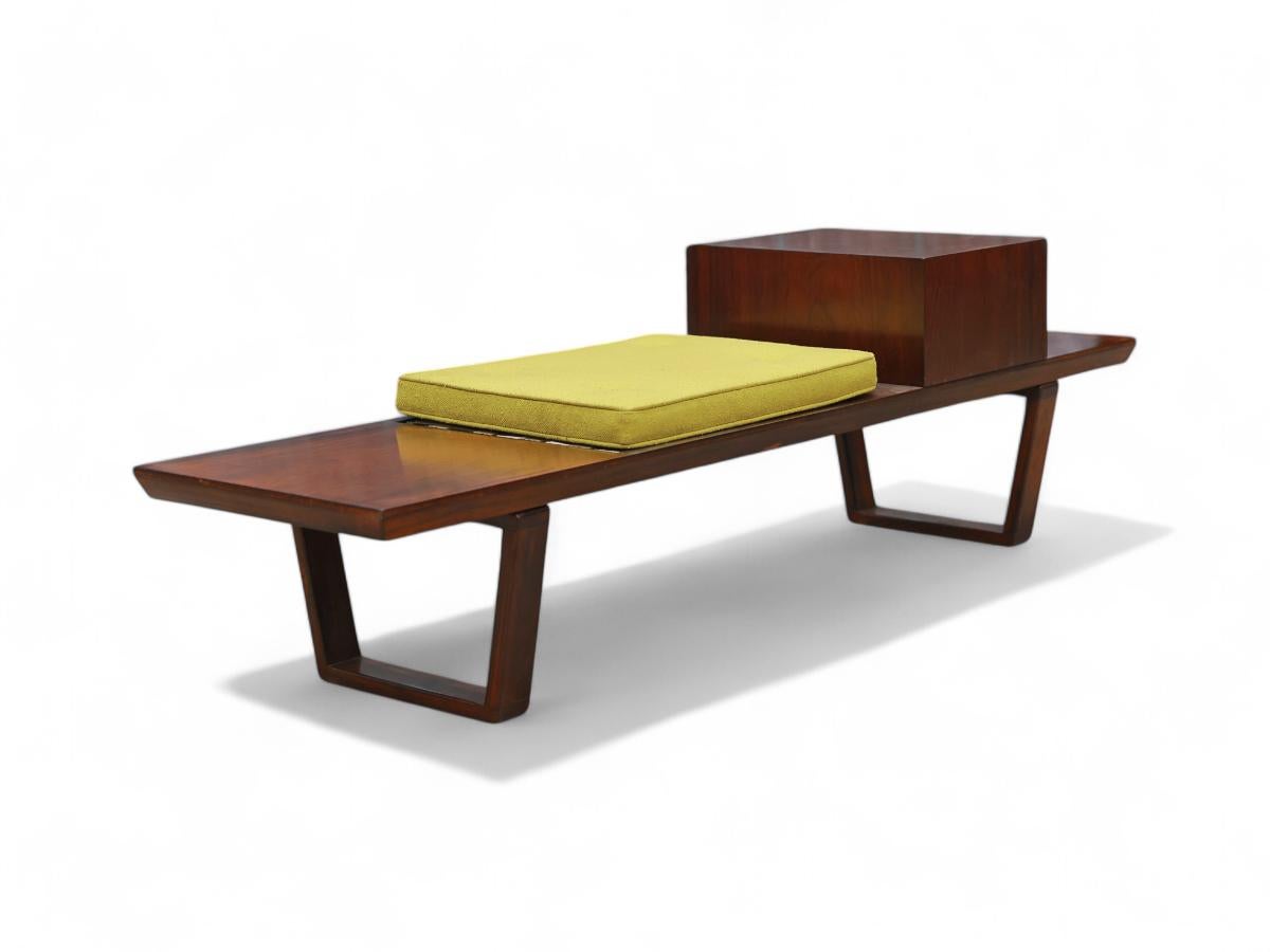 Mid-Century Modern Brazilian Modern Bench in Hardwood, by Carlo Hauner for Forma, Brazil, c. 1950