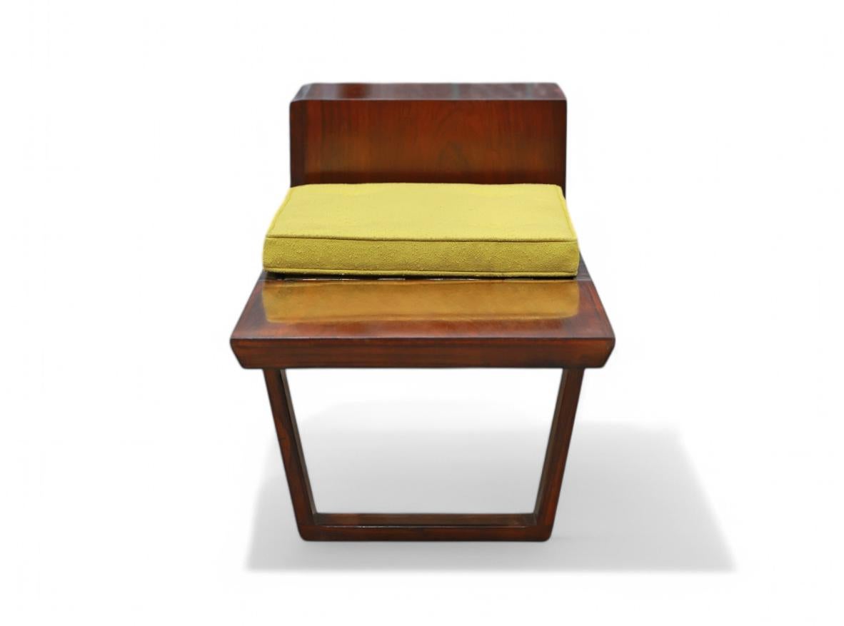 Hand-Painted Brazilian Modern Bench in Hardwood, by Carlo Hauner for Forma, Brazil, c. 1950