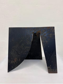 Brazilian Modern Black Steel Abstract Table Sculpture, 1980s