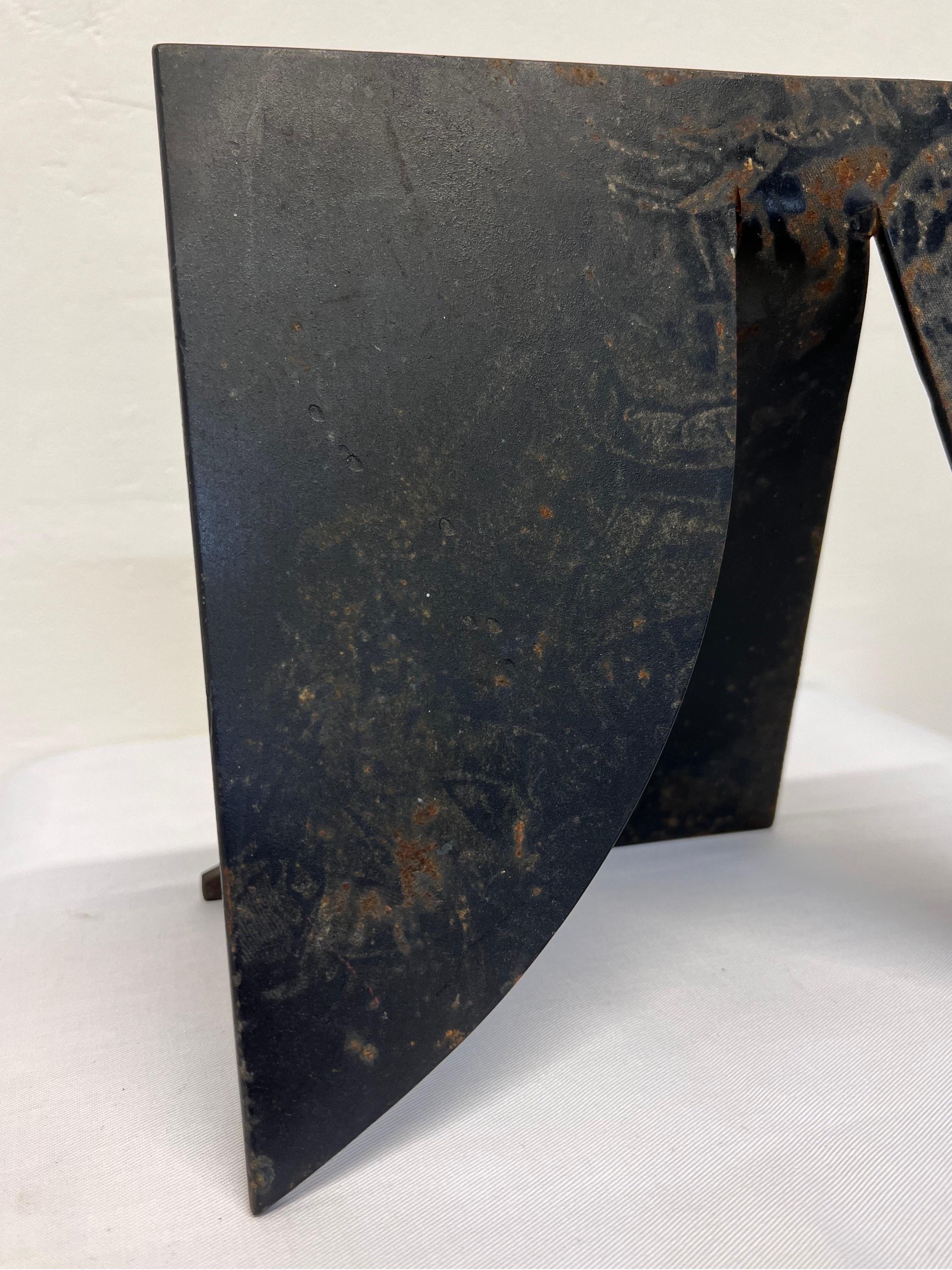 Brazilian Modern Black Steel Abstract Table Sculpture, 1980s For Sale 5
