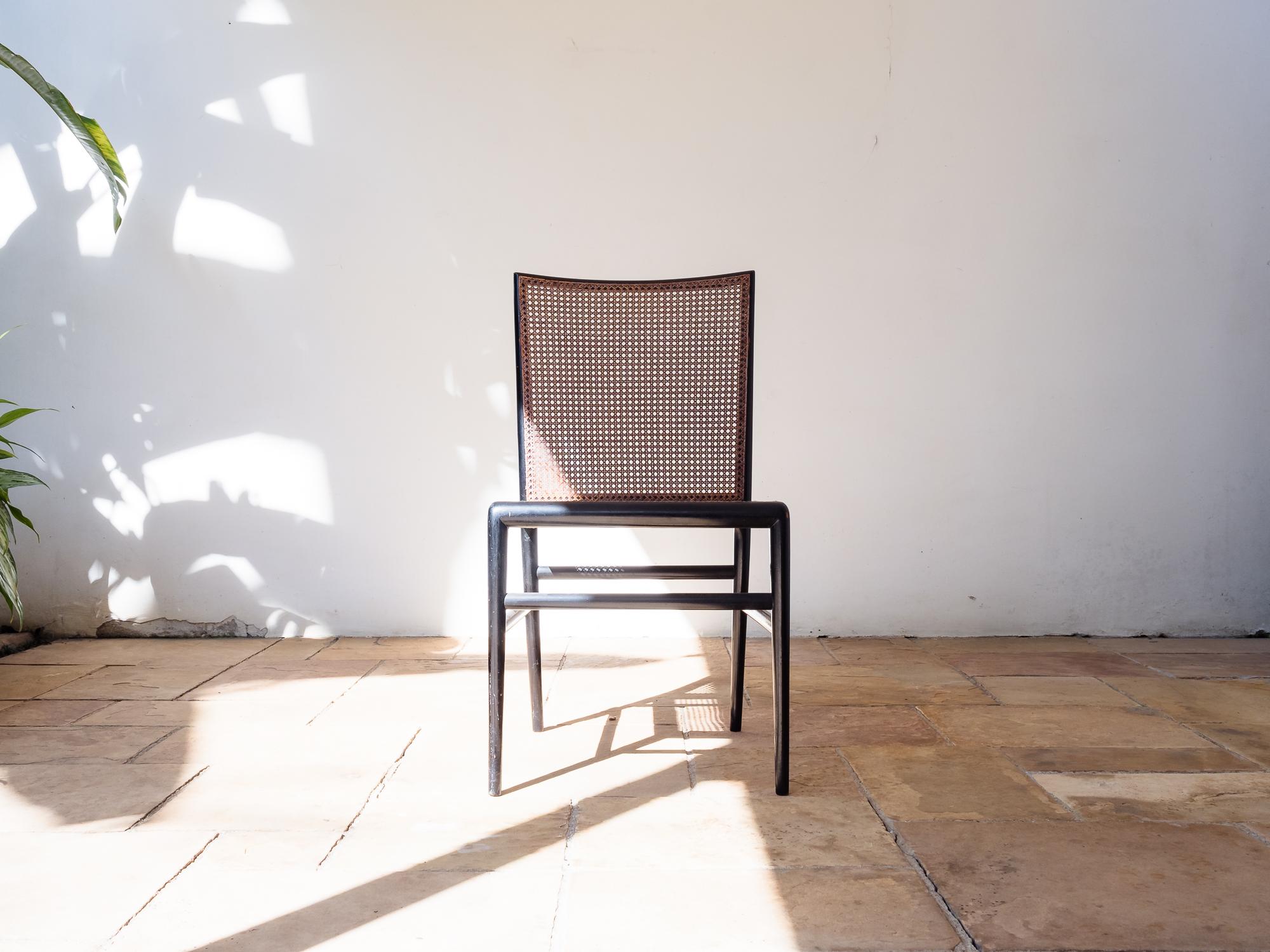 Brazilian Modern Branco and Preto Dining Set in Ebonized Hardwood, 1952 13