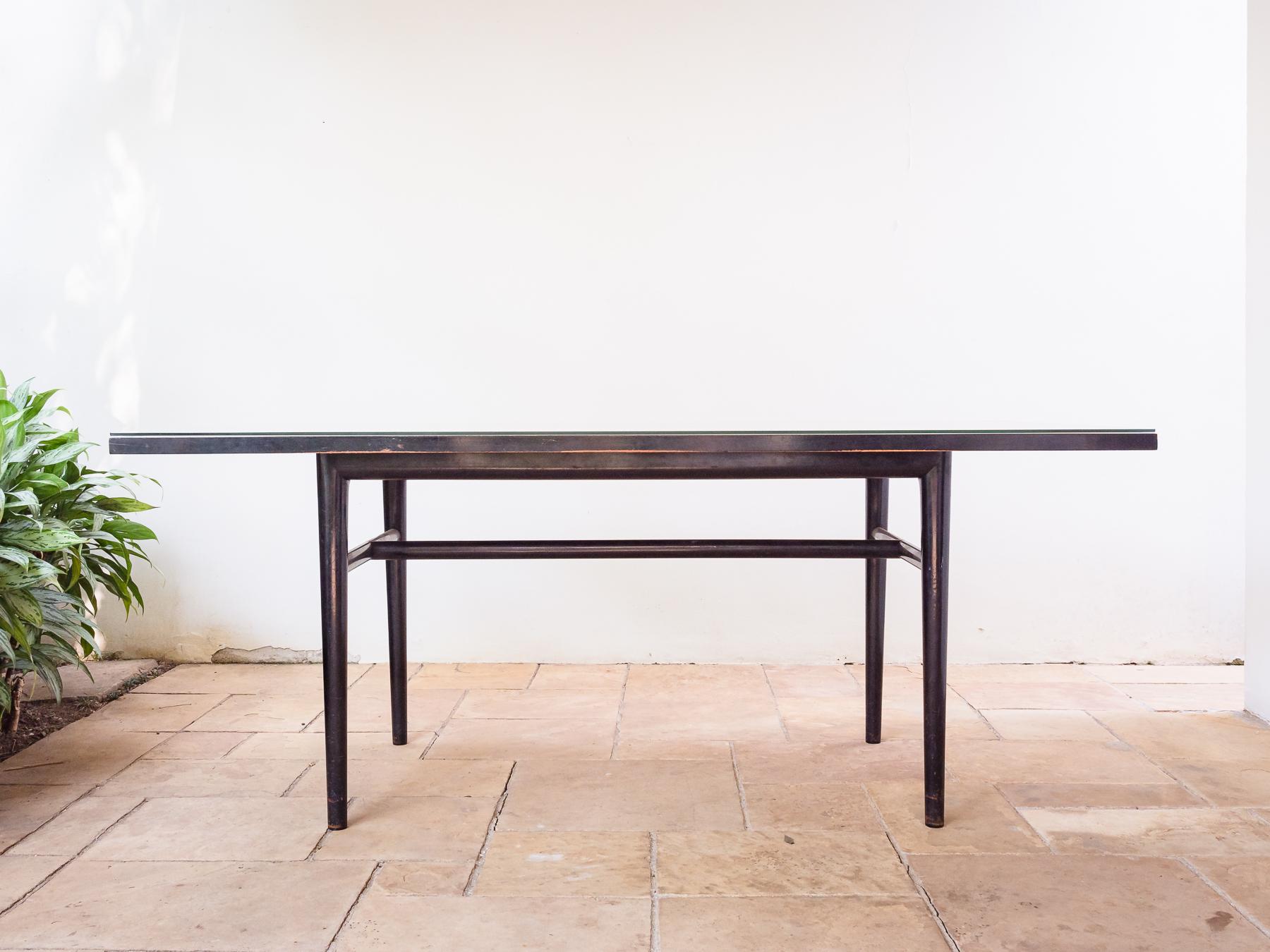 20th Century Brazilian Modern Branco and Preto Dining Set in Ebonized Hardwood, 1952