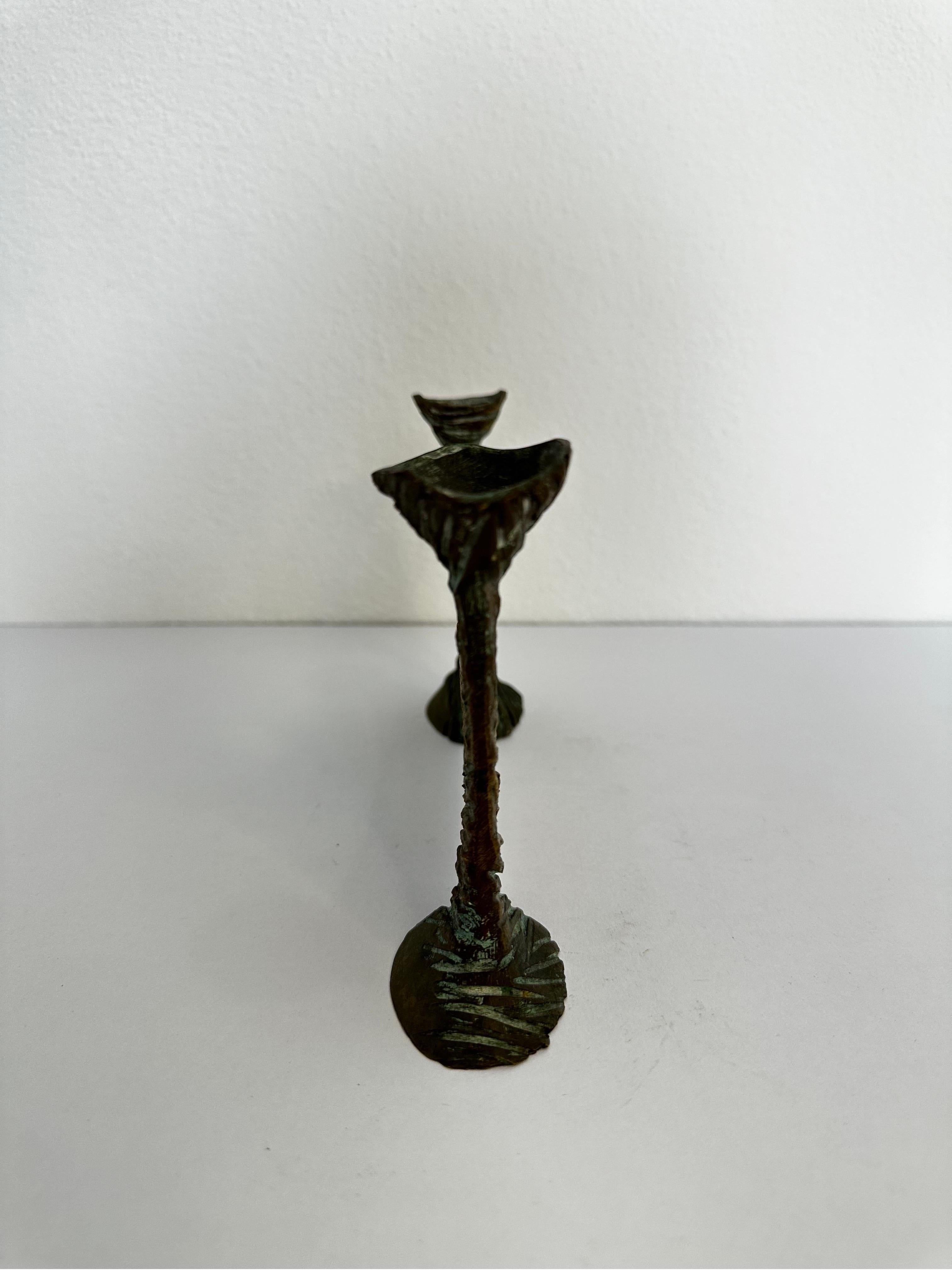 Brazilian Modern Bronze Candle Stick Holder, 1950s In Good Condition For Sale In Miami, FL