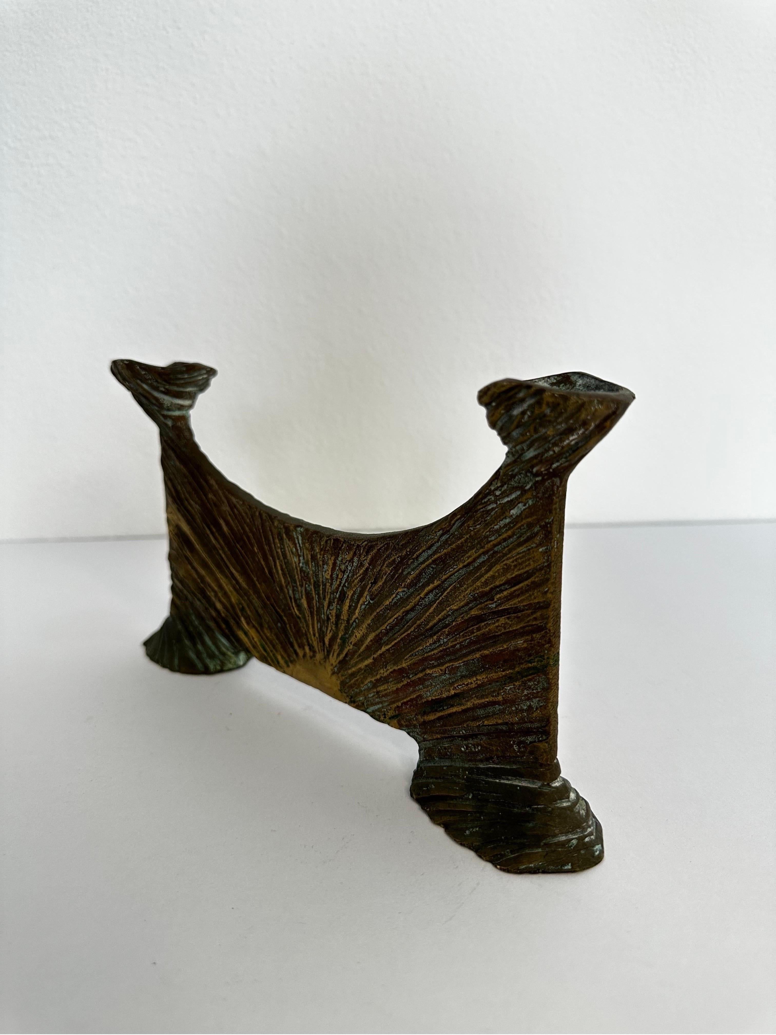 Brazilian Modern Bronze Candle Stick Holder, 1950s For Sale 2