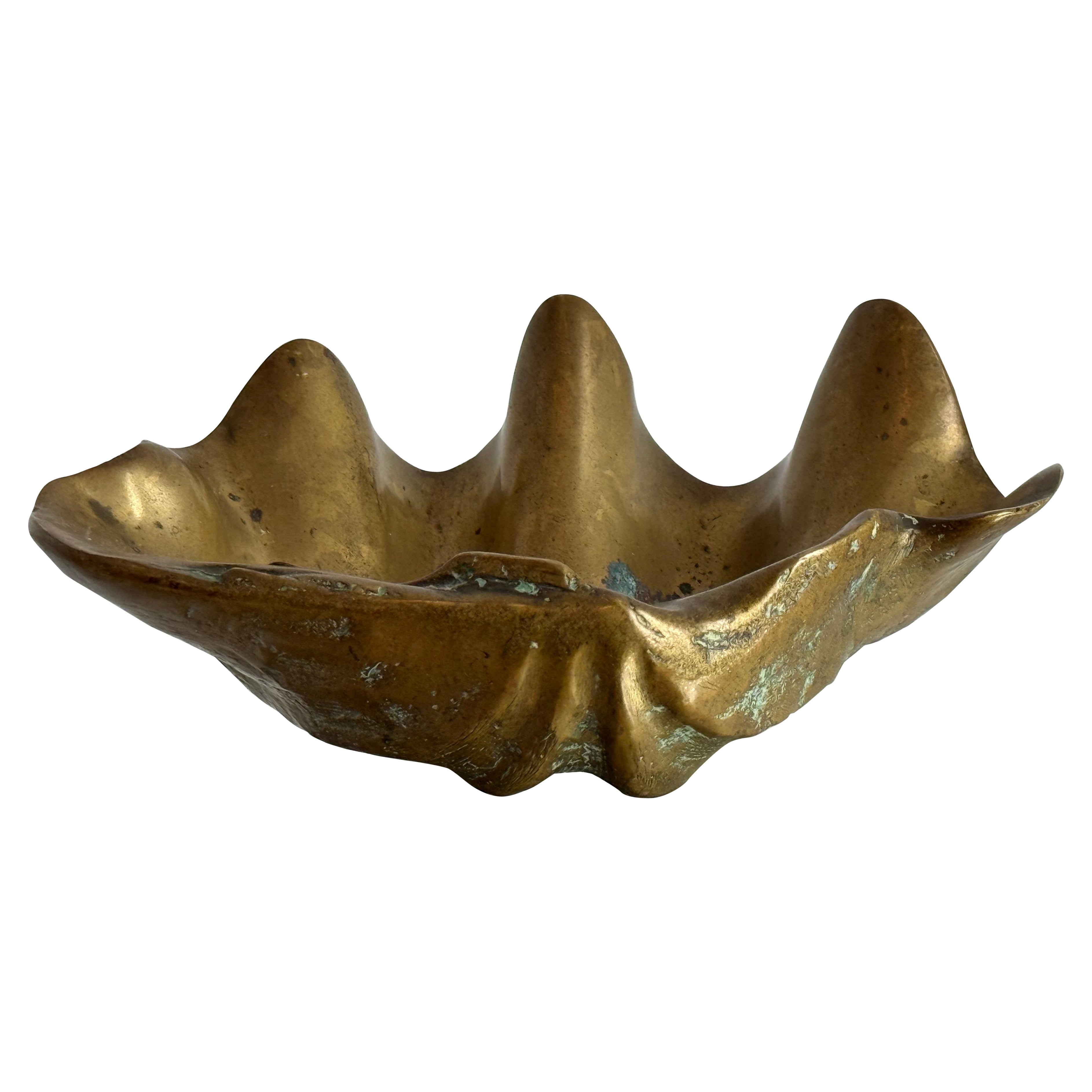 Brazilian Modern Bronze Clam Shell Ashtray or Catchall, 1960s For Sale