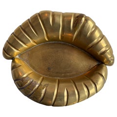 Brazilian Modern Bronze Lips Ashtray or Catchall, 1960s