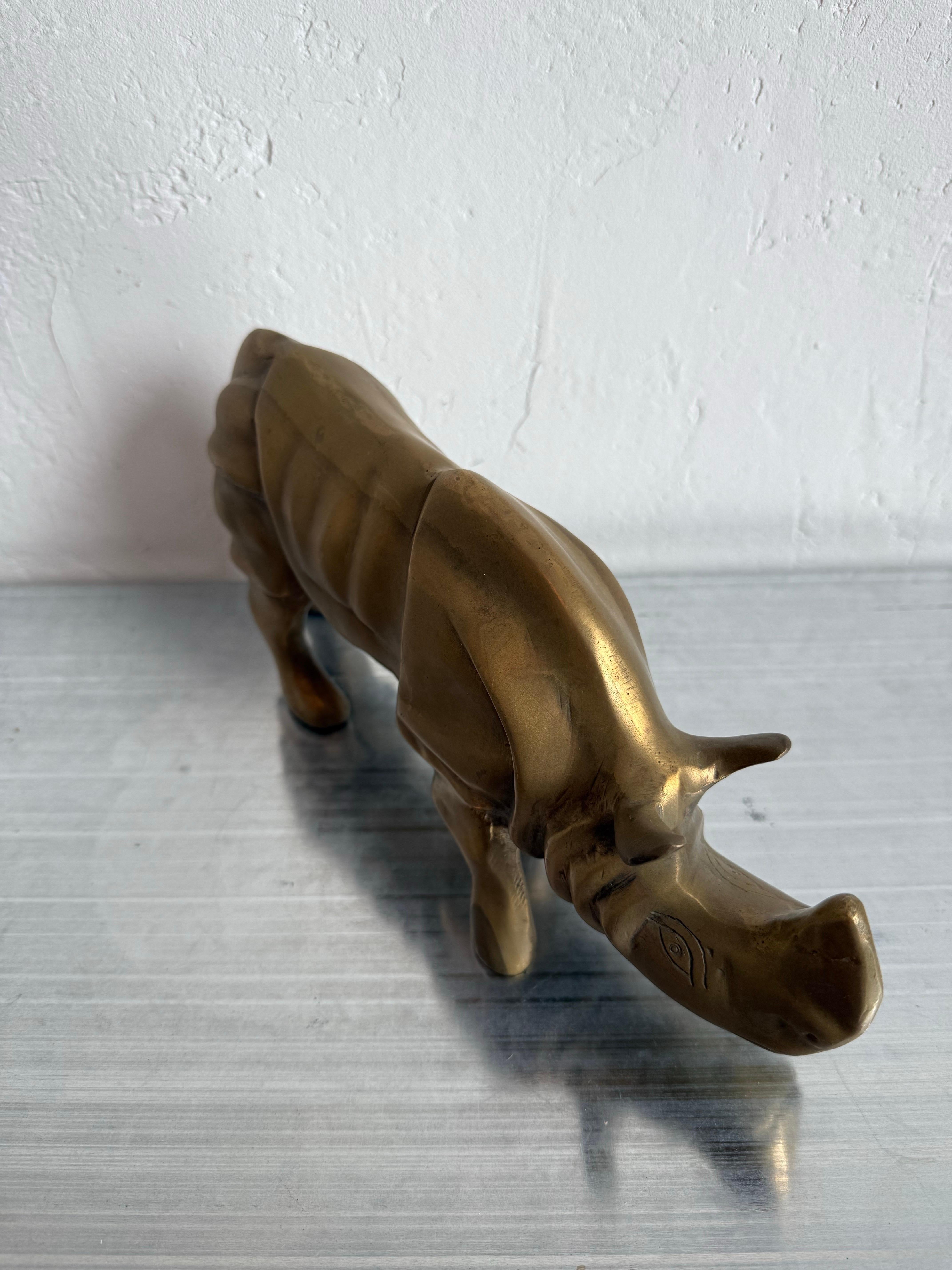 Scultura moderna brasiliana di rinoceronte in bronzo, anni '70 in vendita 8
