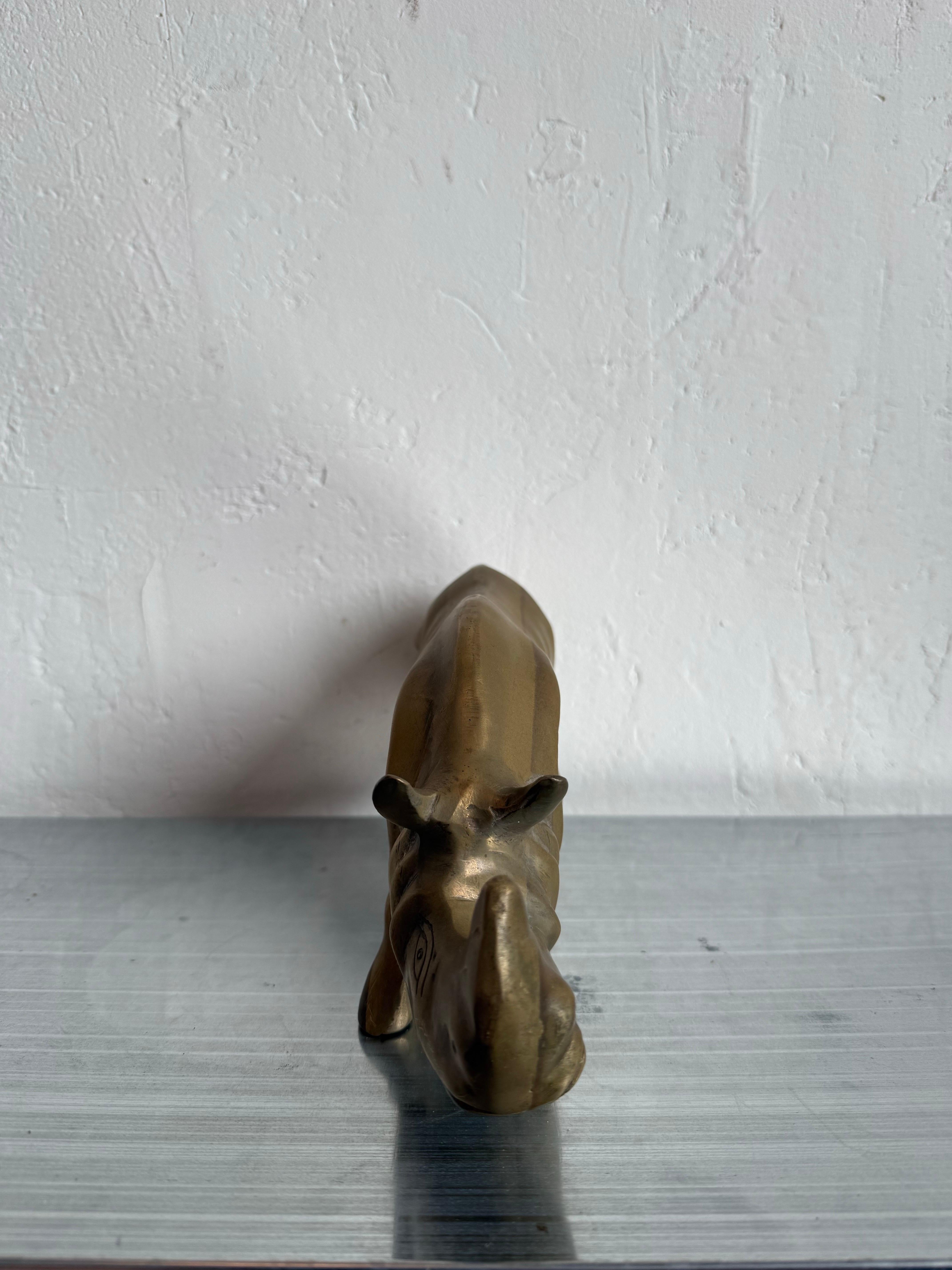Scultura moderna brasiliana di rinoceronte in bronzo, anni '70 In condizioni buone in vendita a Miami, FL