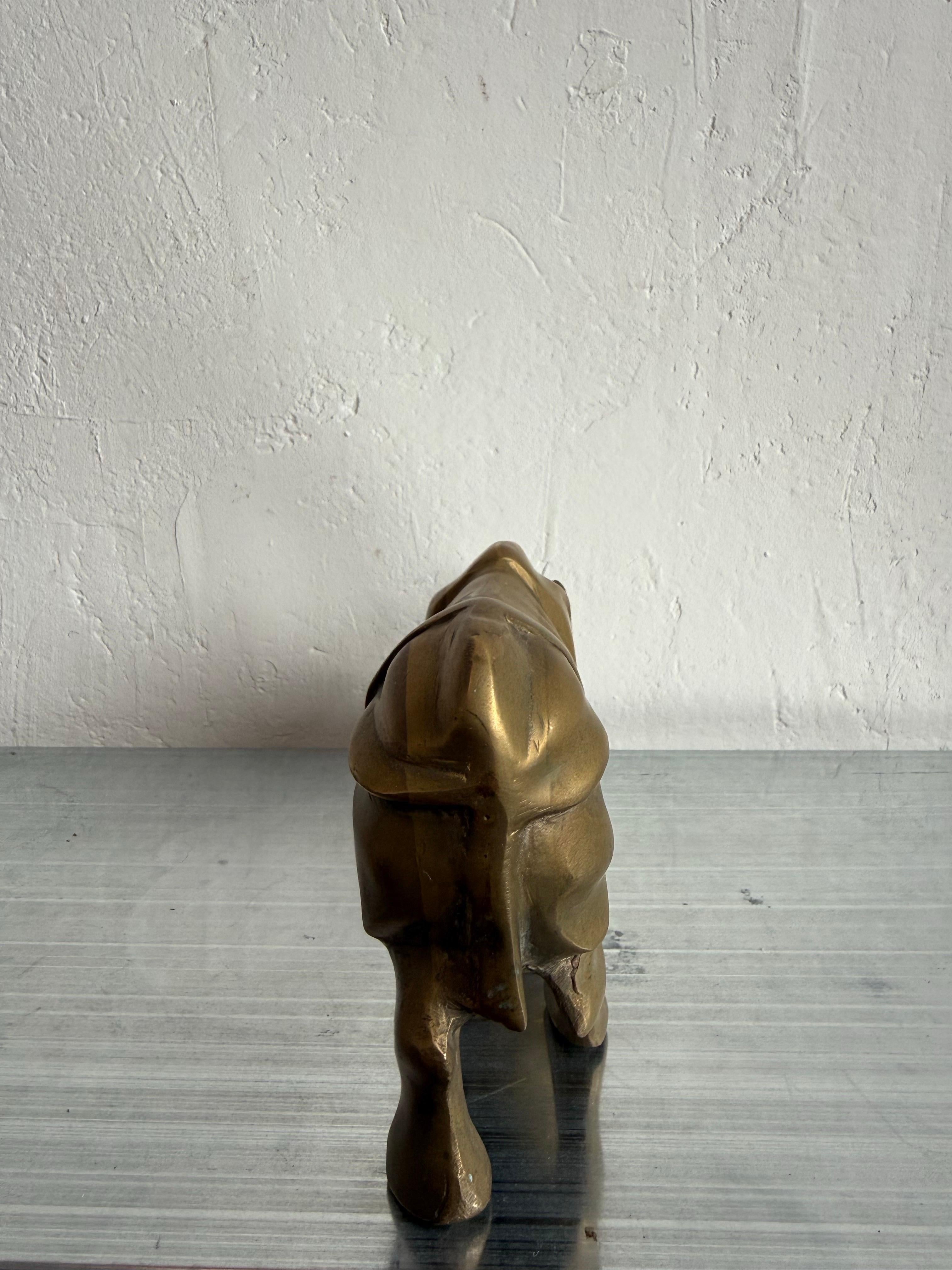 Scultura moderna brasiliana di rinoceronte in bronzo, anni '70 in vendita 1