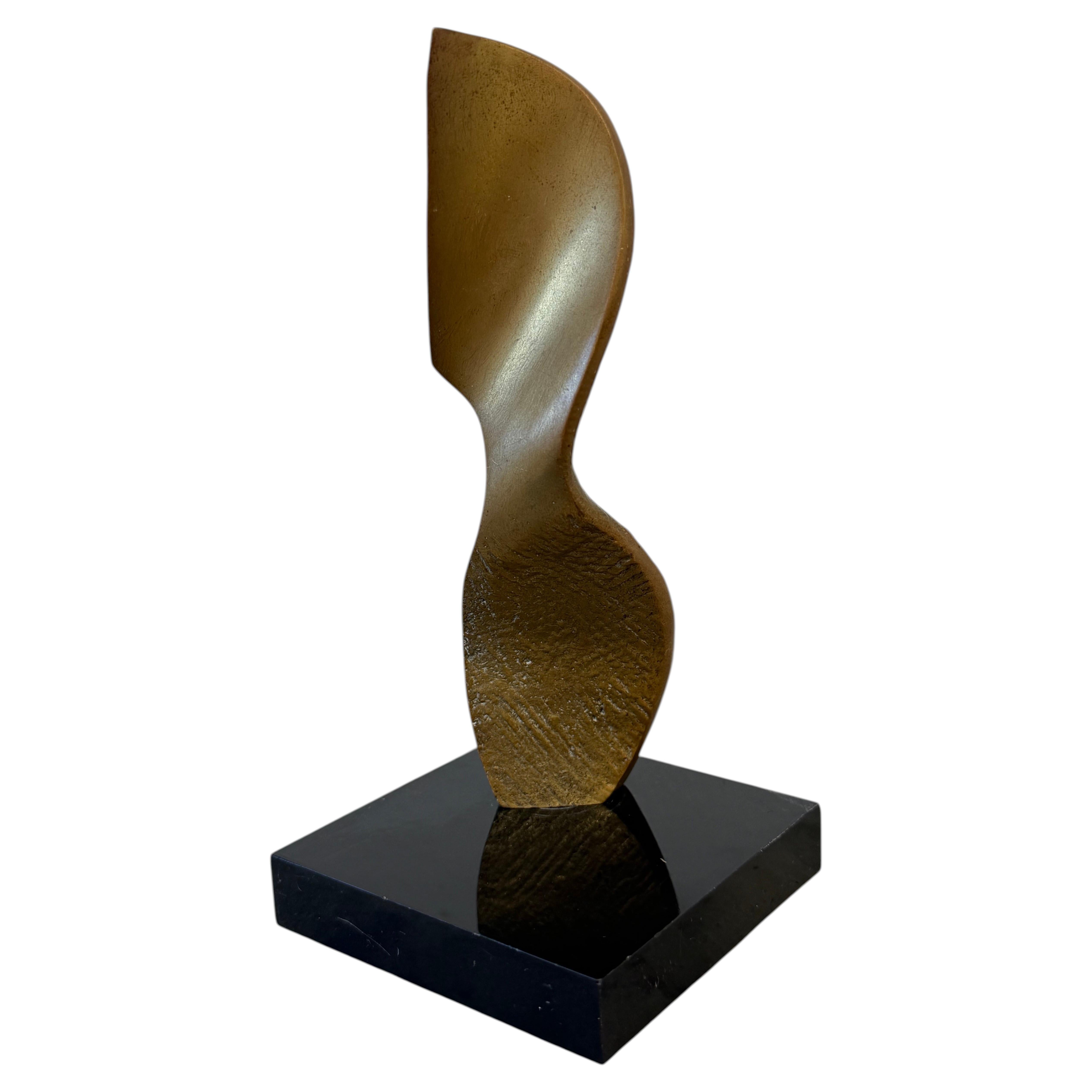 Brazilian Modern Bronze Sculpture on Black Acrylic Base, 1990s