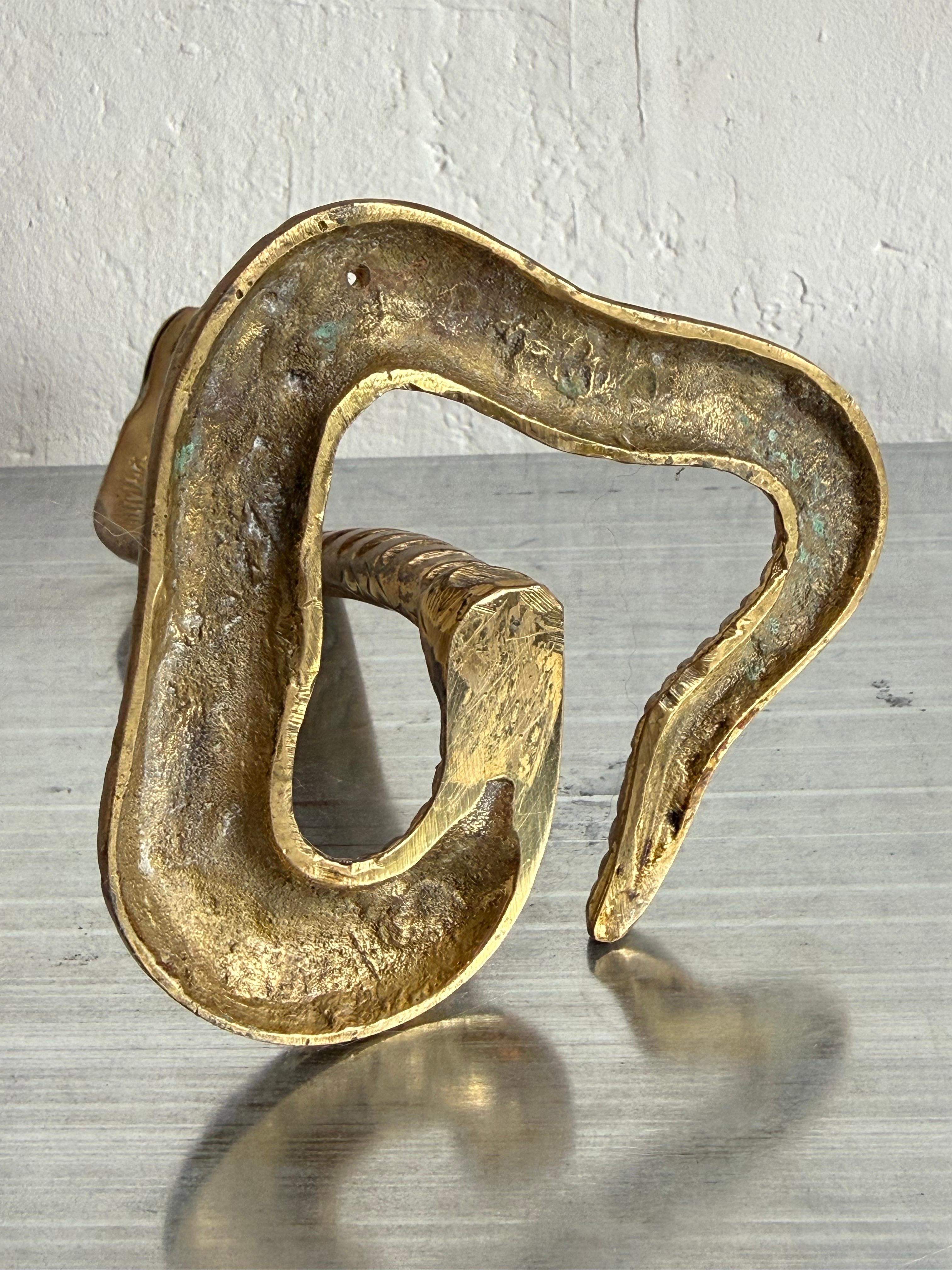 Scultura moderna brasiliana in bronzo a forma di serpente, anni '60 in vendita 9