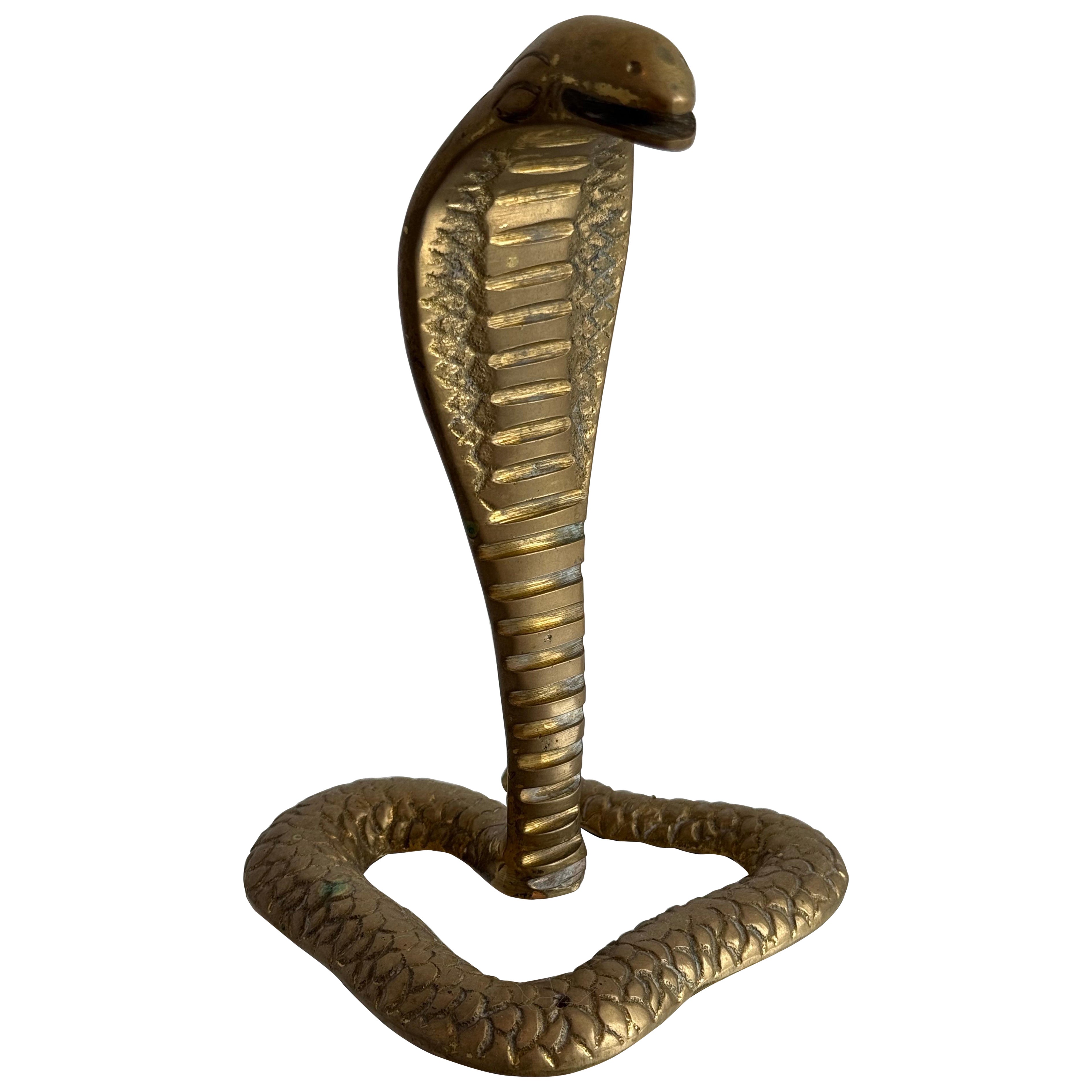 Scultura moderna brasiliana in bronzo a forma di serpente, anni '60