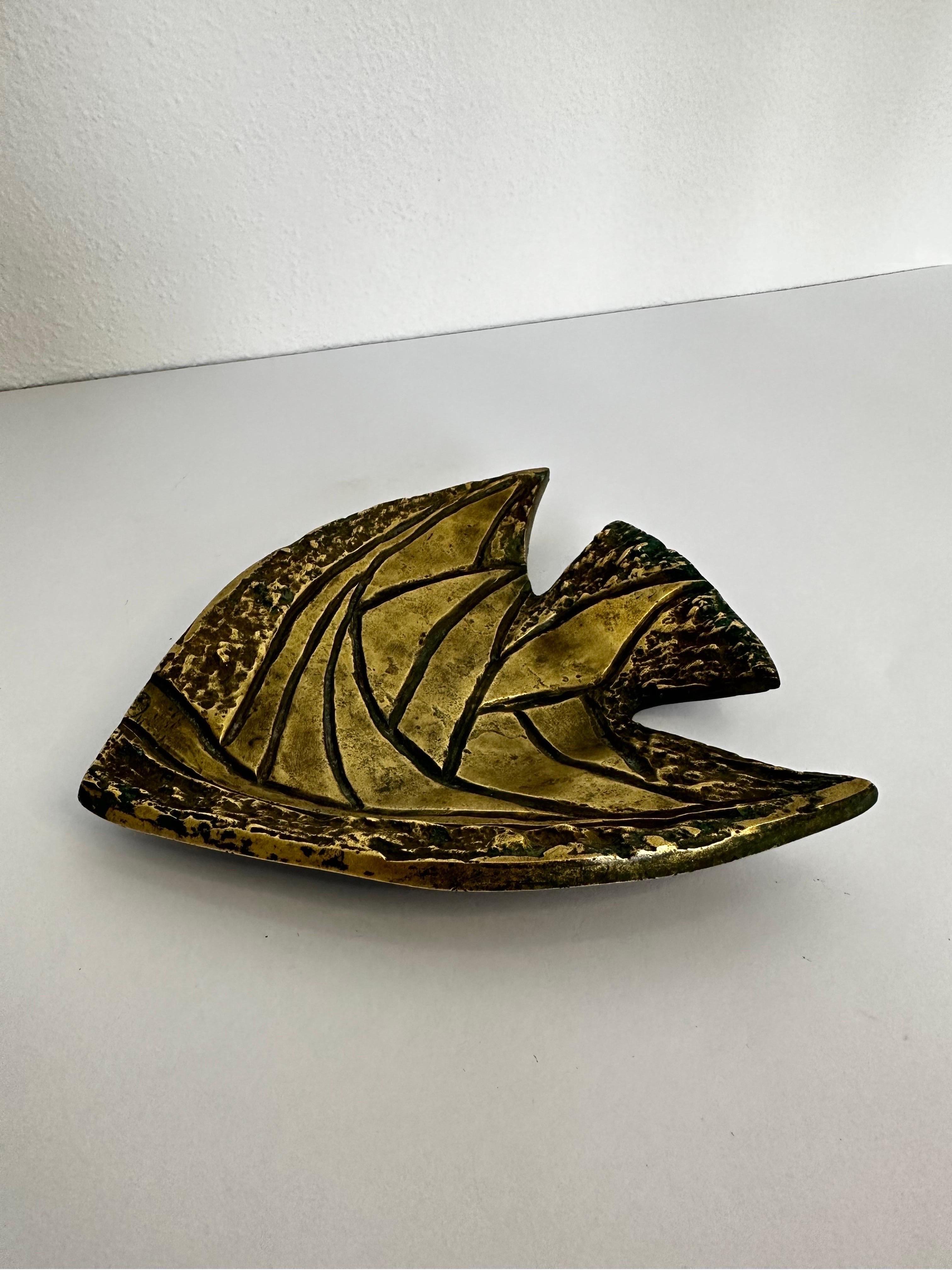 20th Century Brazilian Modern Bronze Tray or Catch All With Geometric Designs, 1960s For Sale