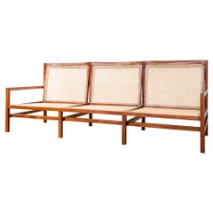 Brazilian Modern Cane Three Seat Sofa by Joaquim Tenreiro, Early 1960s