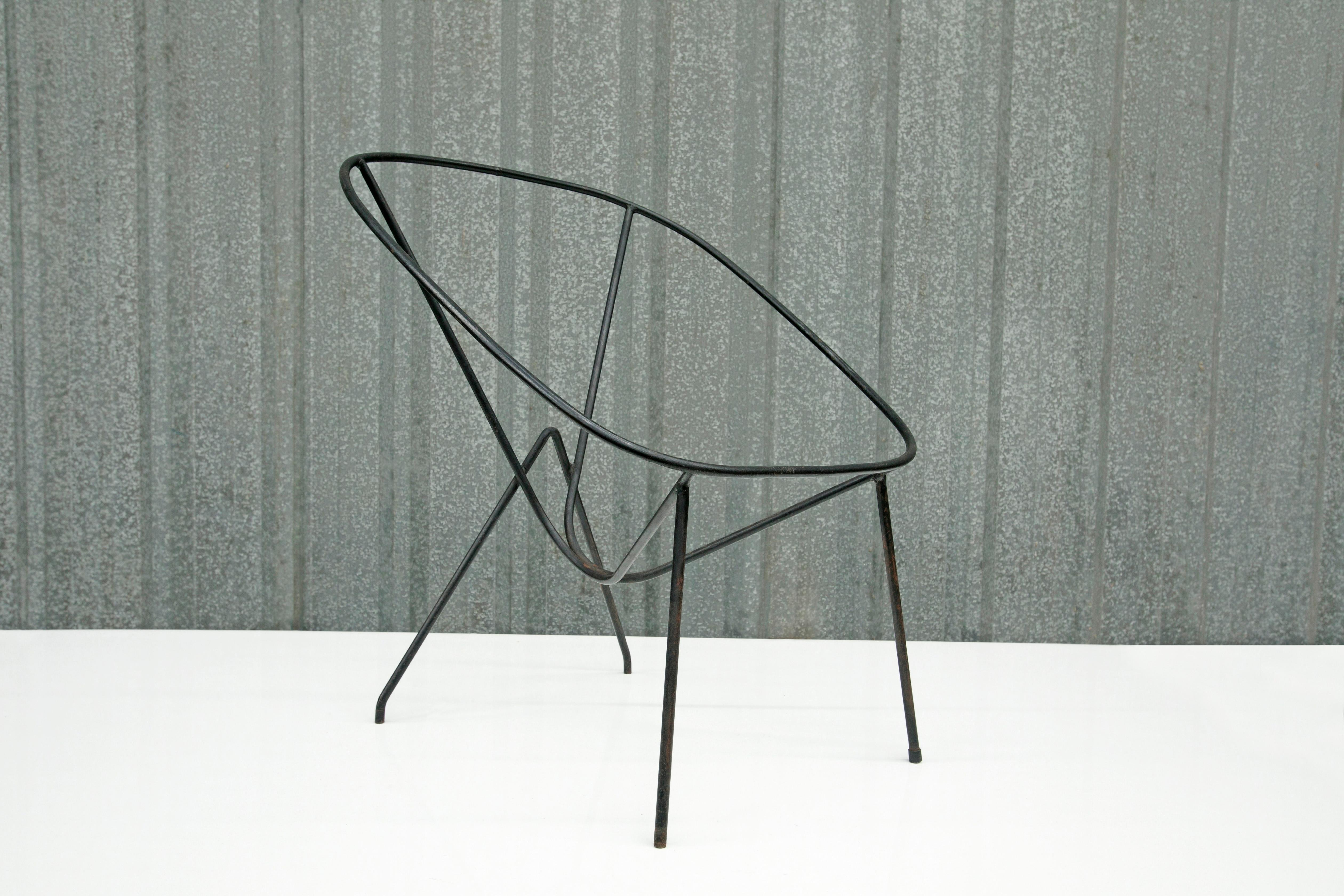 Brazilian Modern Chair in Cane & Iron by Carlo Hauner & Martin Eisler, 1955 For Sale 2