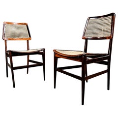 Brazilian Modern Chairs by Joaquim Tenreiro, Rosewood & Cane, 1960s