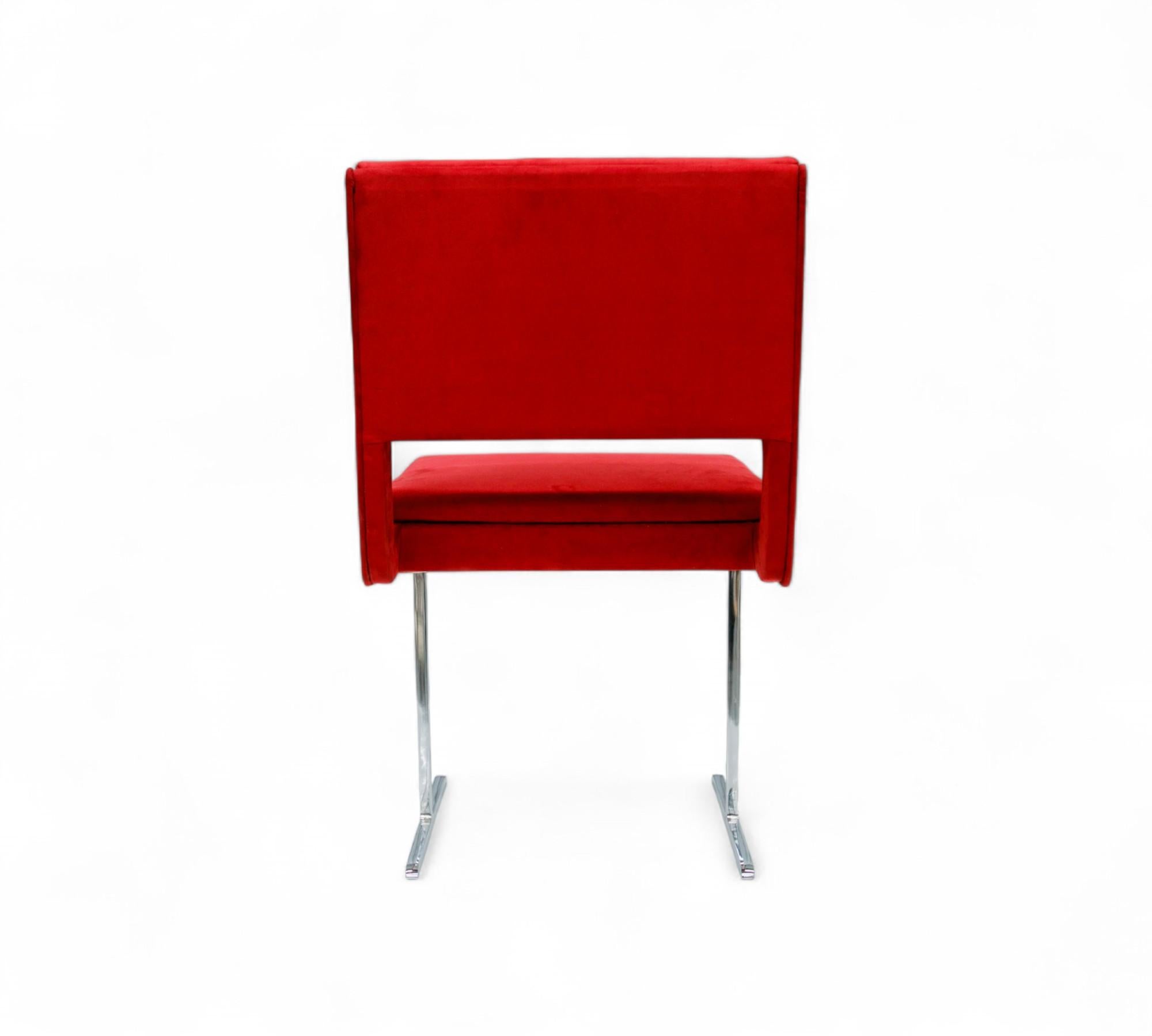 XX secolo Sedie moderne brasiliane in cromo e camoscio rosso, Jorge Zalszupin, 1965 Brasile in vendita