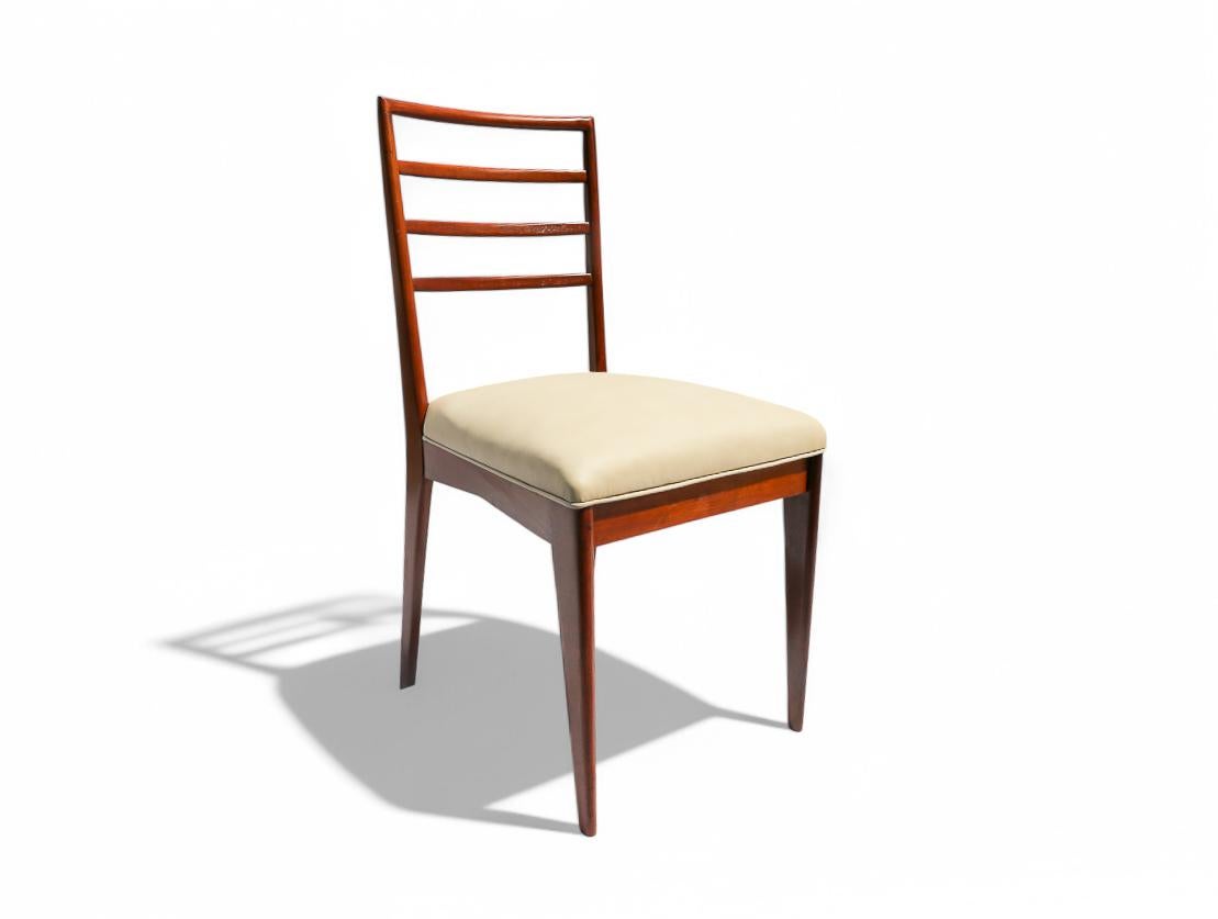 Mid-Century Modern Brazilian Modern Chairs in Hardwood & Leather by Rino Levi, Brazil, 1960s For Sale