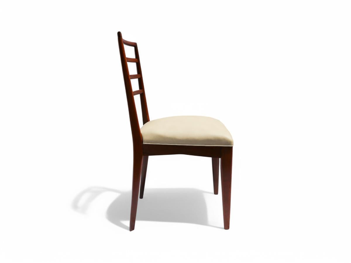 Brazilian Modern Chairs in Hardwood & Leather by Rino Levi, Brazil, 1960s In Good Condition For Sale In New York, NY
