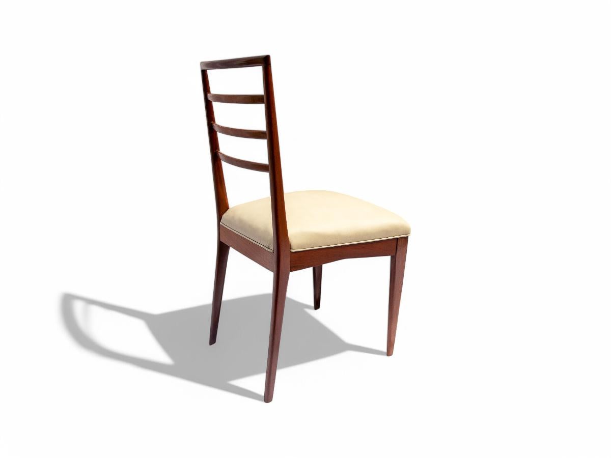 20th Century Brazilian Modern Chairs in Hardwood & Leather by Rino Levi, Brazil, 1960s For Sale