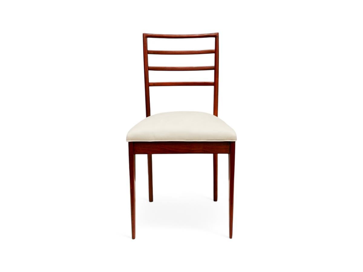 Brazilian Modern Chairs in Hardwood & Leather by Rino Levi, Brazil, 1960s For Sale 3