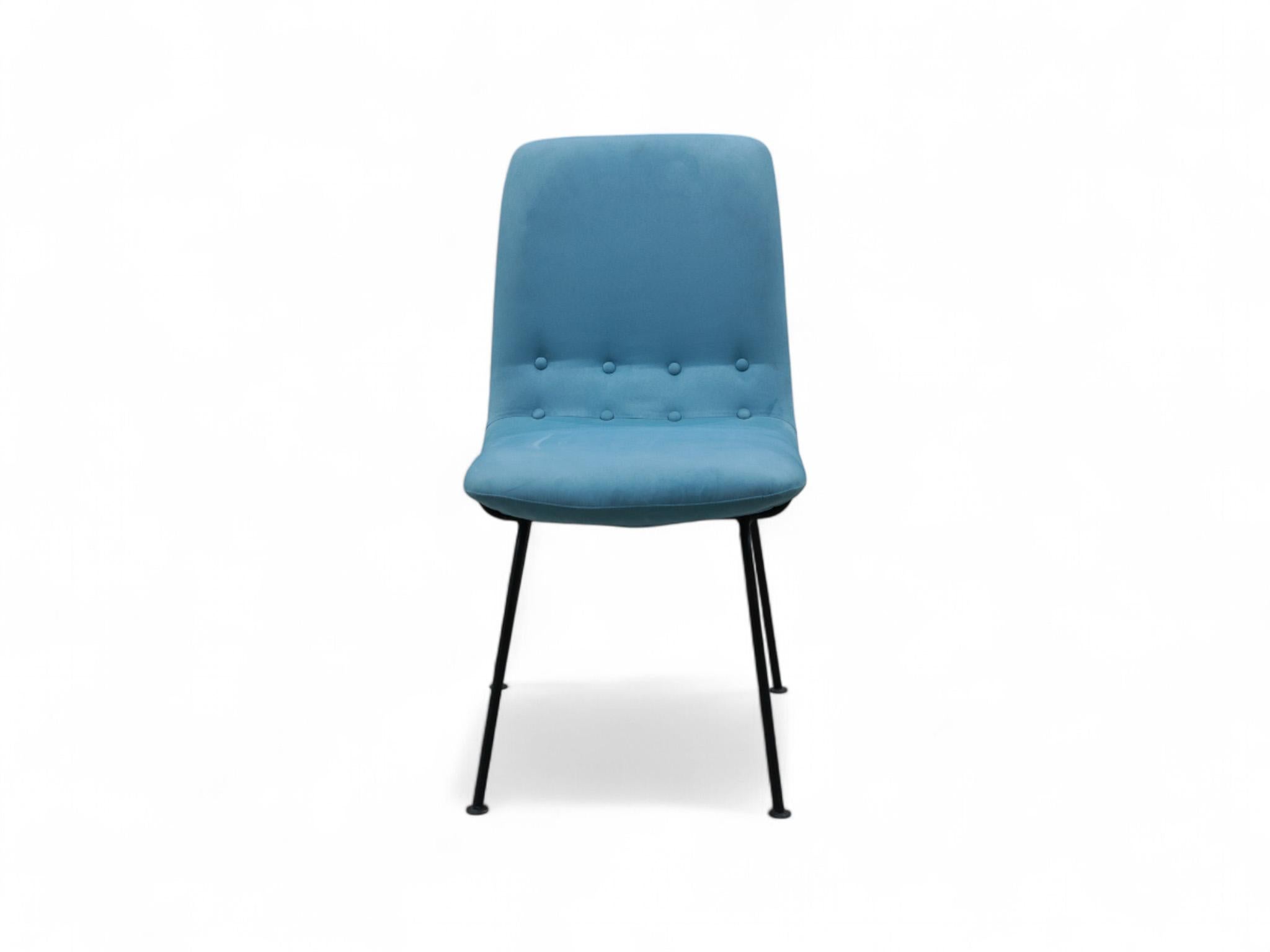 Brazilian Modern Chairs in Metal & Suede, Carlo Hauner, 1950s, Brazil For Sale 1