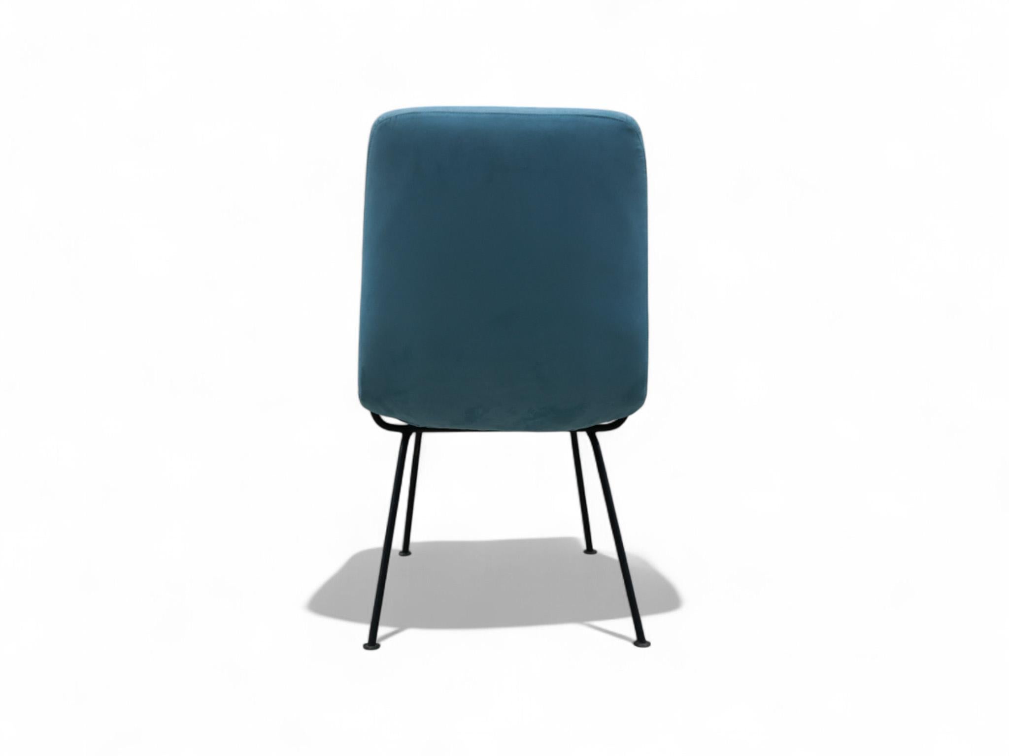 Brazilian Modern Chairs in Metal & Suede, Carlo Hauner, 1950s, Brazil For Sale 3