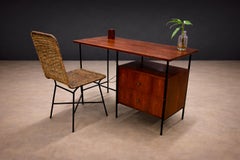 Brazilian Modern Chairs in Rattan and Metal by Carlo Hauner, 1950s, Brazil