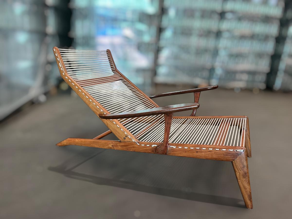Chaise moderna brasiliana in legno di Caviuna e Ultrasuede, Pierre Wood, anni '50 in vendita 6