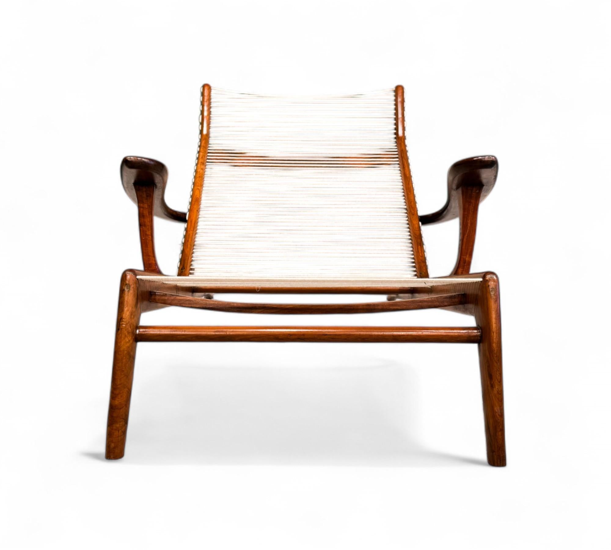 Brazilian Modern Chaise in Caviuna wood & Ultrasuede, Pierre Weck, 1950s For Sale 10