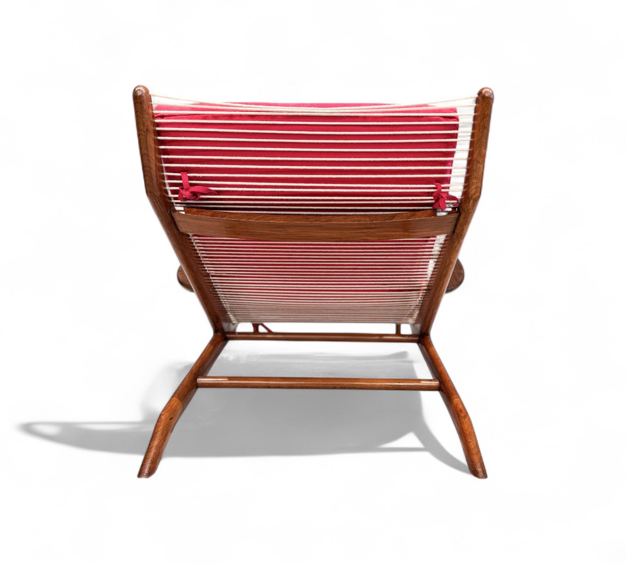 Brazilian Modern Chaise in Caviuna wood & Ultrasuede, Pierre Weck, 1950s For Sale 1