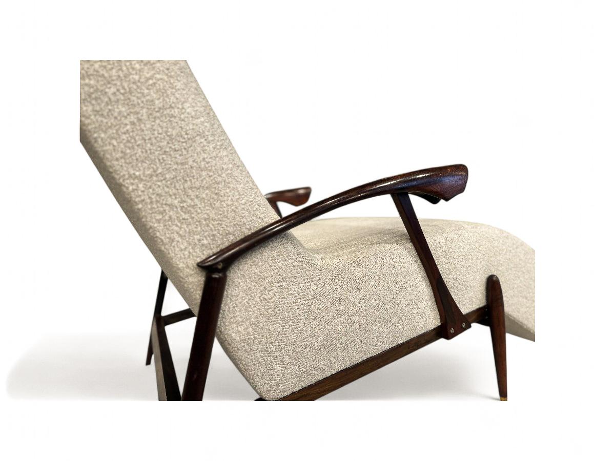 Moderne brasilianische Liege aus Hartholz und Boucle, z.B. für Liceu de Artes, 1950er Jahre im Zustand „Gut“ im Angebot in New York, NY