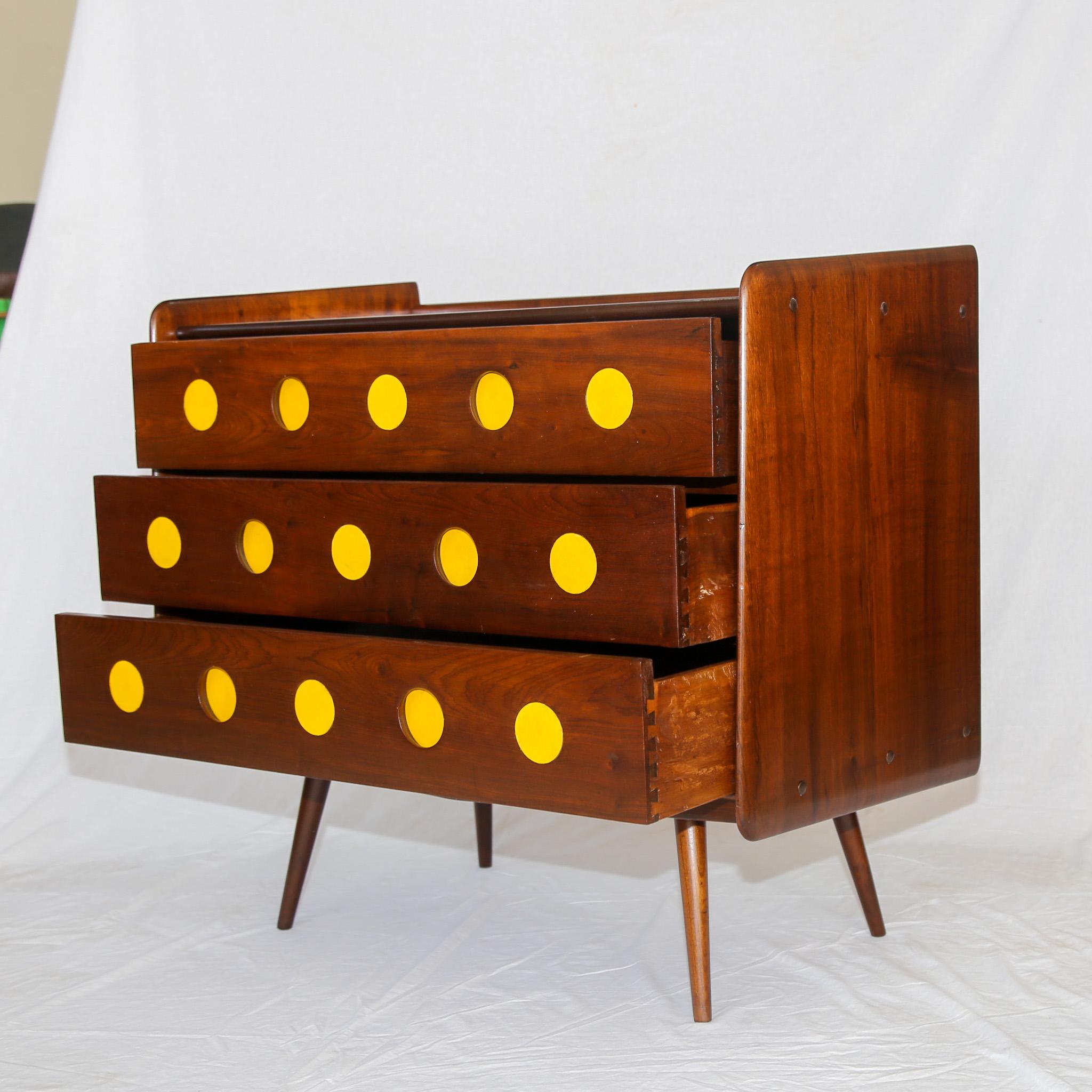 Mid-Century Modern Brazilian Modern Chest of Drawers in Hardwood by Moveis Cimo, 1950s, Brazil