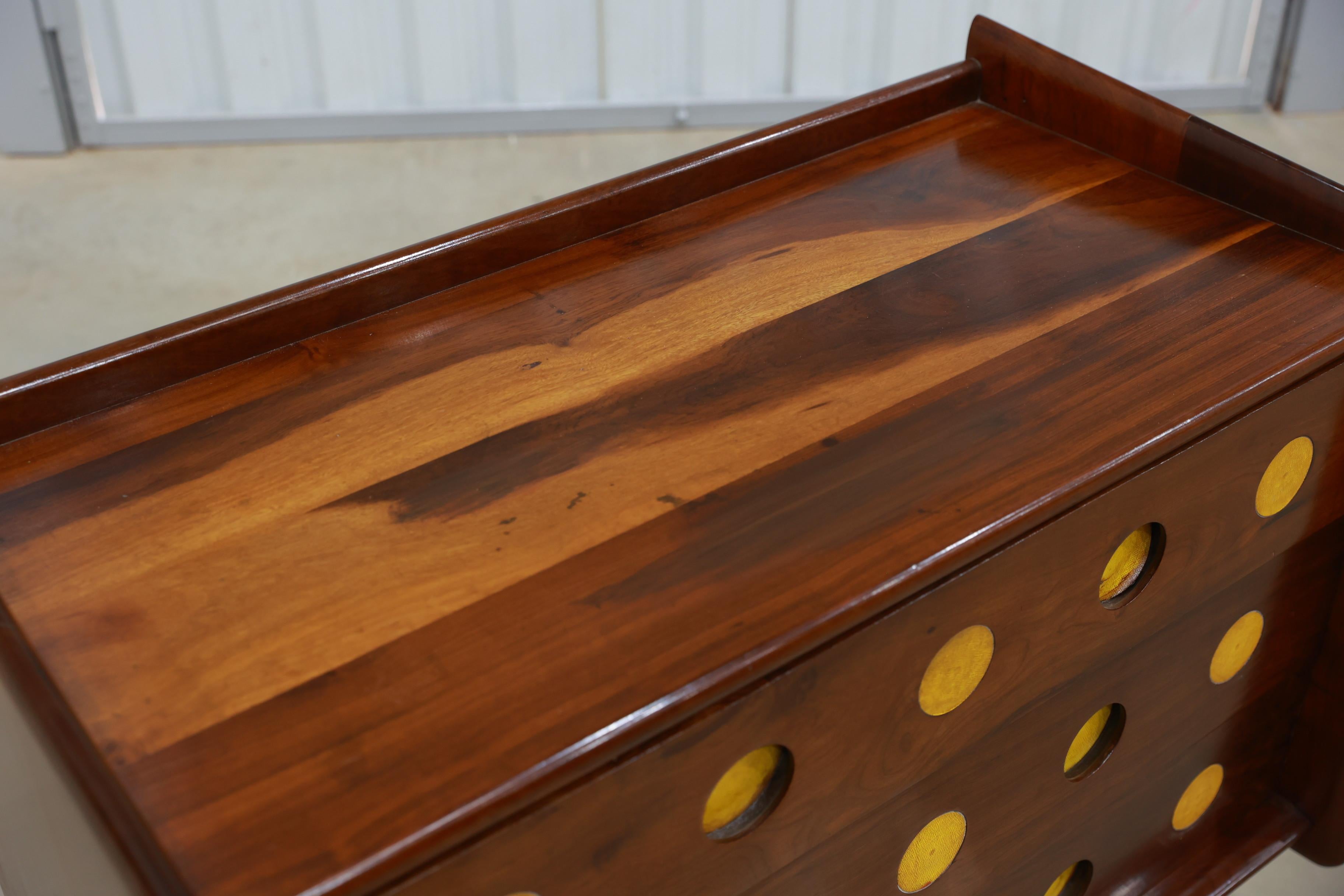 Hand-Carved Brazilian Modern Chest of Drawers in Hardwood by Moveis Cimo, 1950s, Brazil For Sale