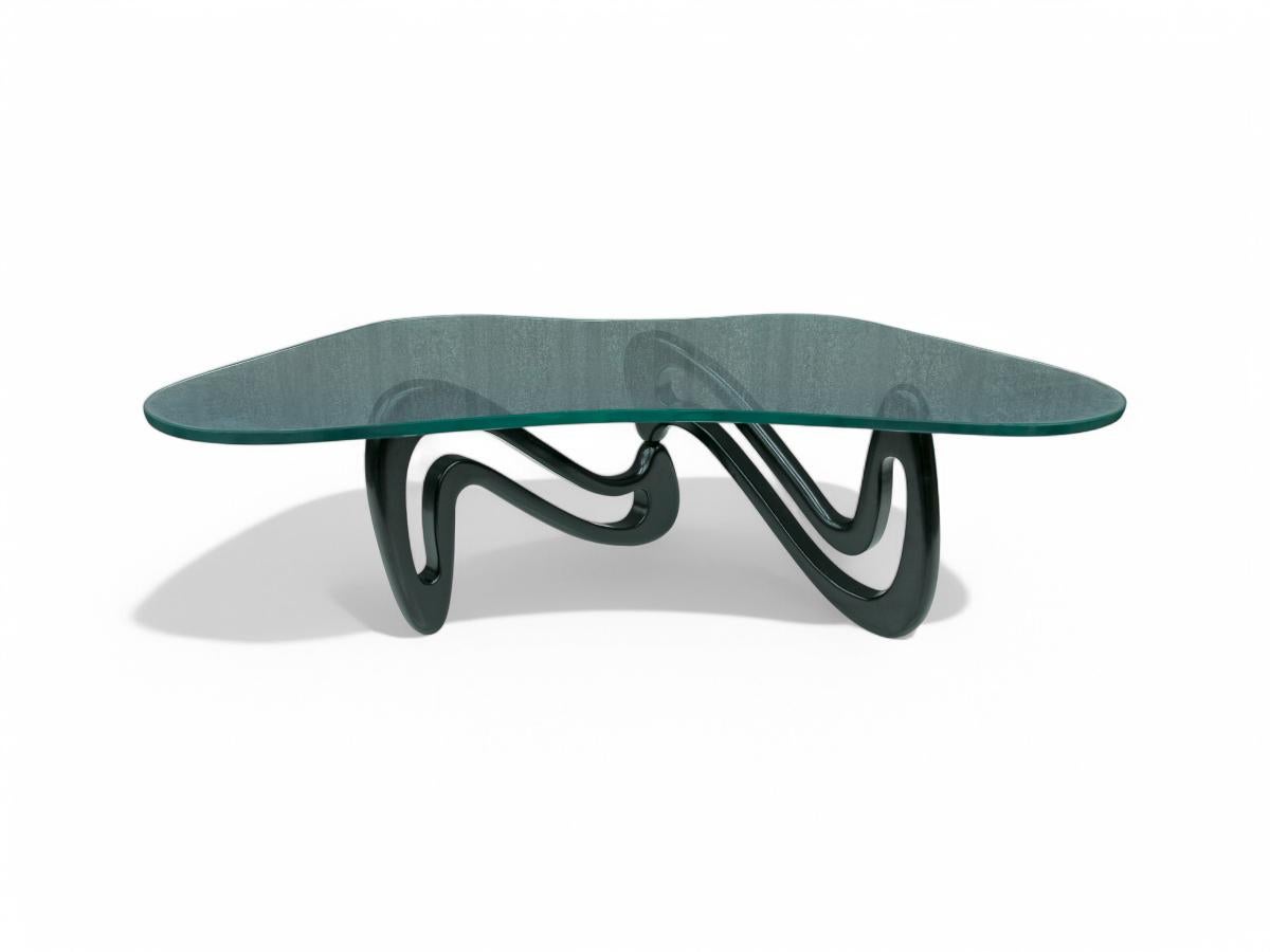 Table basse moderne brésilienne Acqua en bois et verre, Giuseppe Scapinelli, 1955 Bon état - En vente à New York, NY