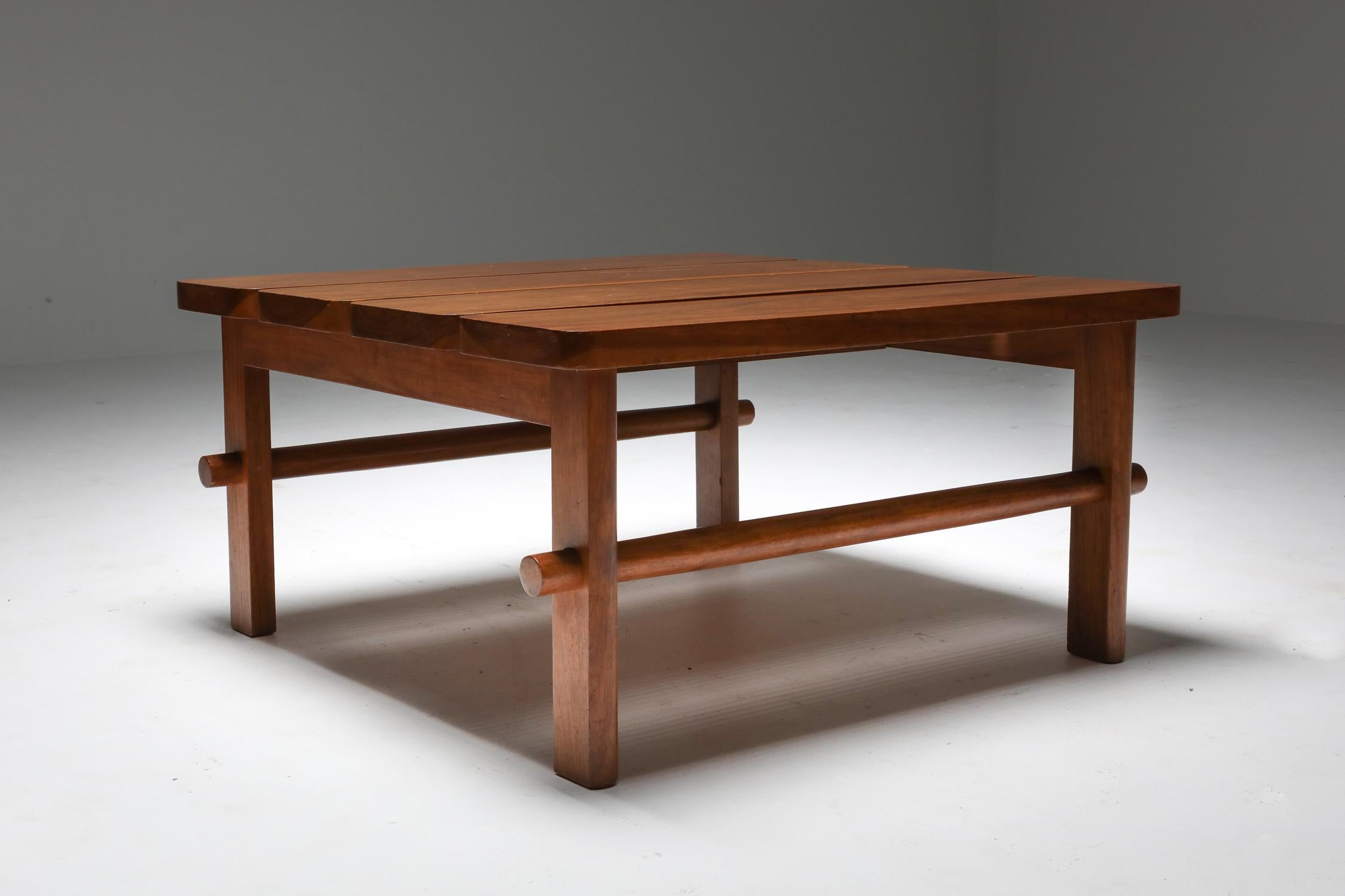 Hardwood Brazilian Modern Coffee Table For Sale