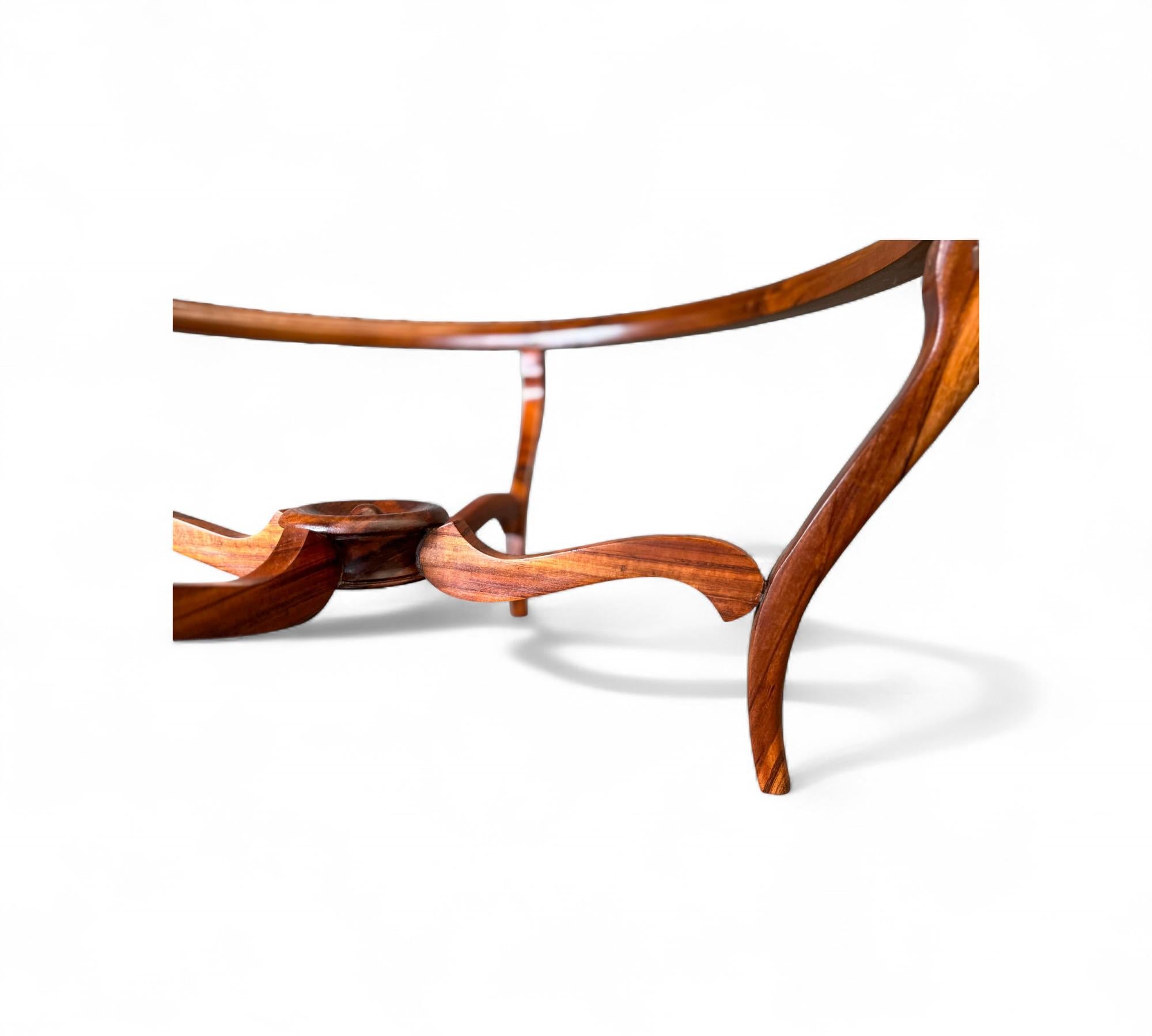 Brazilian Modern Coffee Table in Caviuna & Glass, Giuseppe Scapinelli, 1950s en vente 2