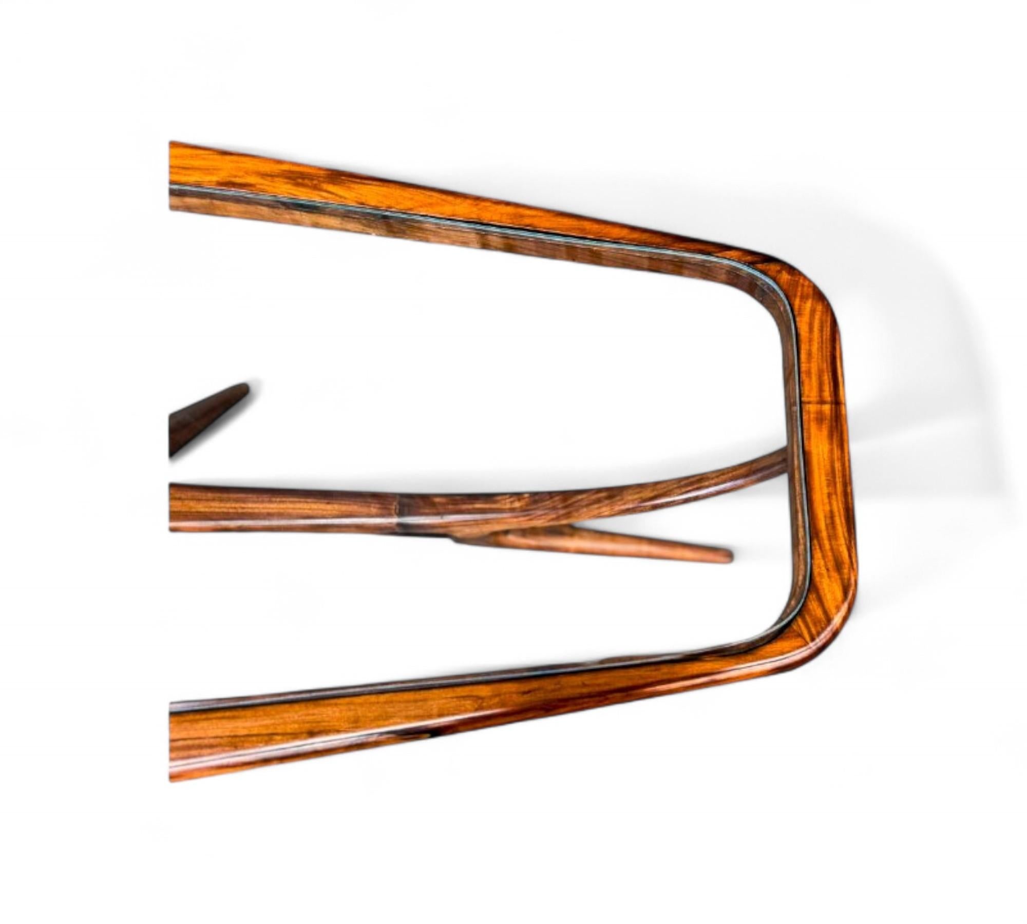 Table basse moderne brésilienne en caviuna et verre, Giuseppe Scapinelli, années 1950 en vente 7