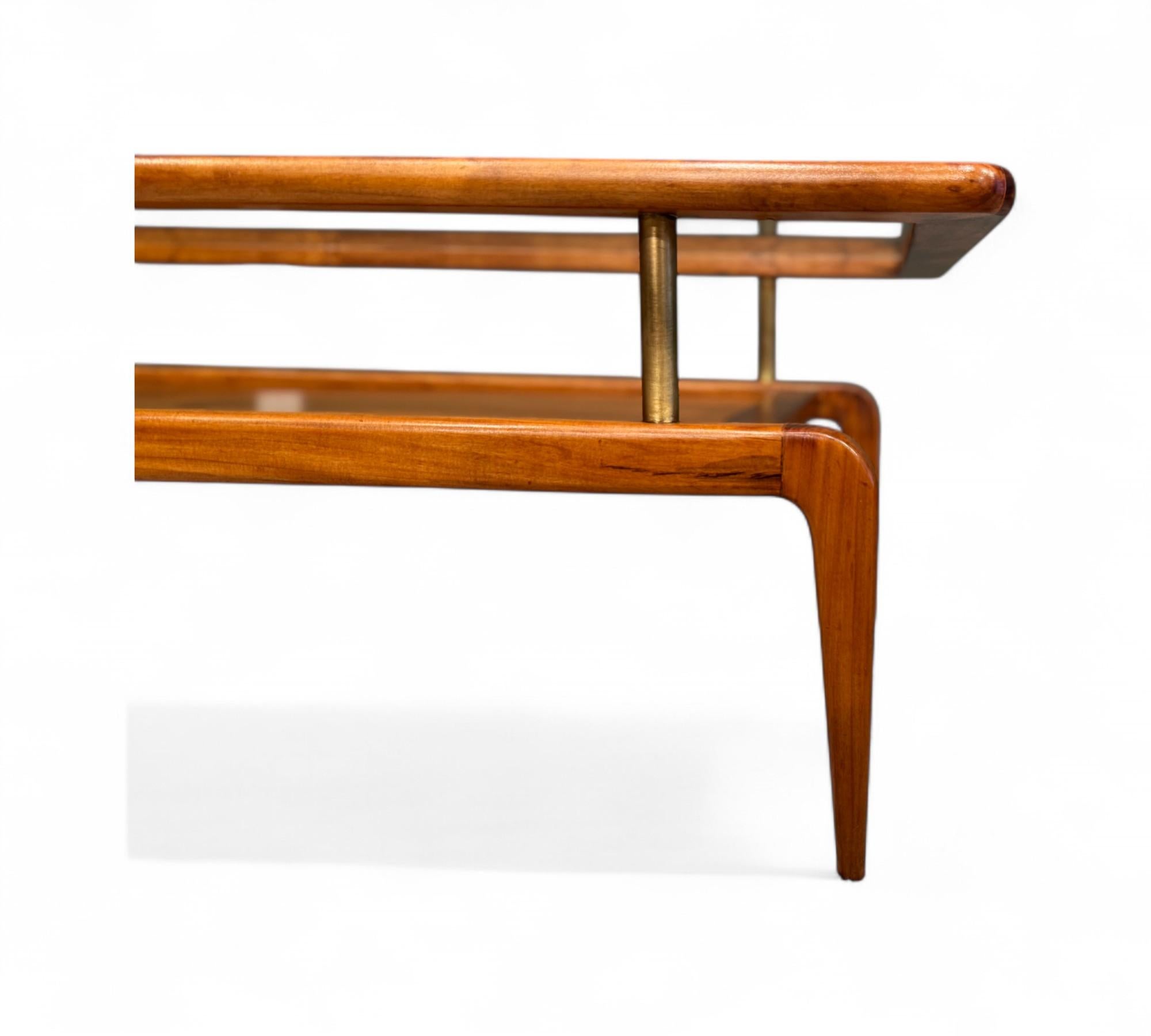 Mesa de centro moderna brasileña en caviuna y cristal, Giuseppe Scapinelli, c. 1950 en venta 9